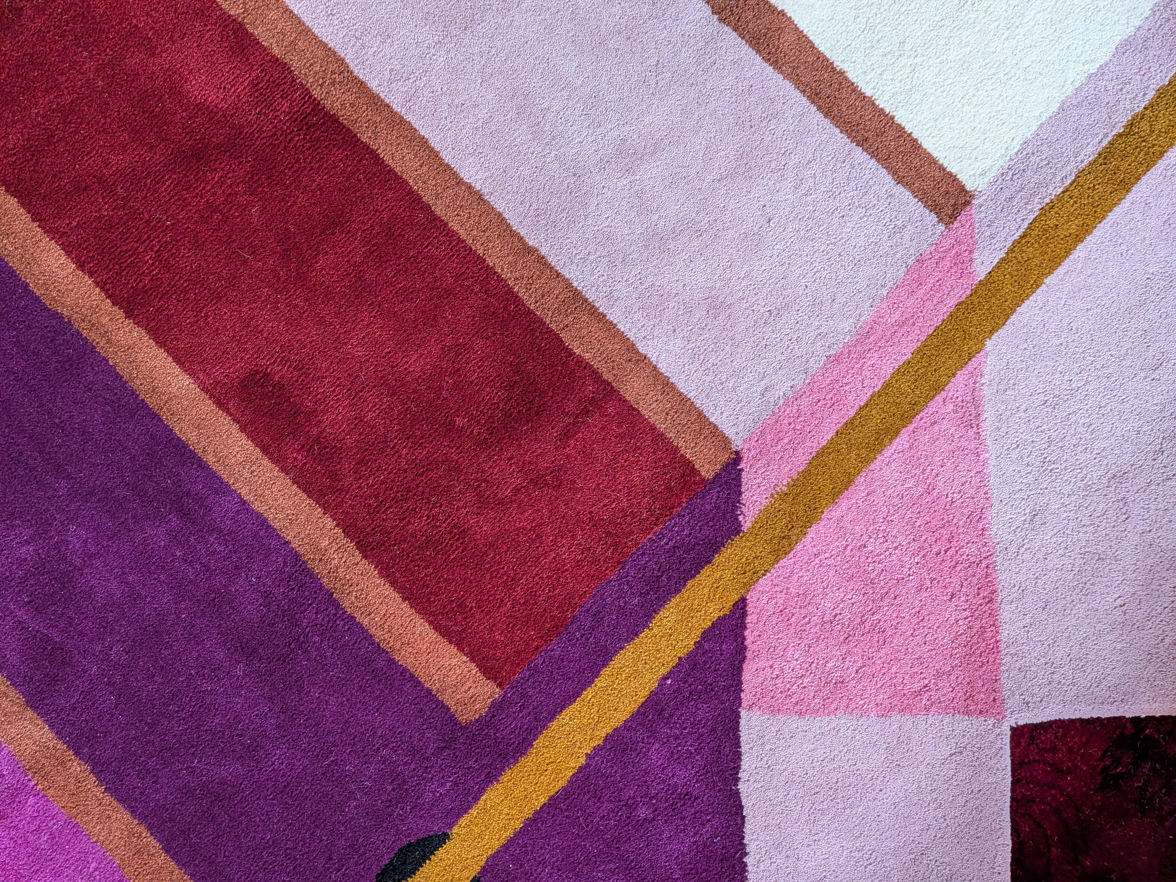 Pink Prism Geometric Hand-Tufted Wool Rug 6 x 9 ft - Image 2