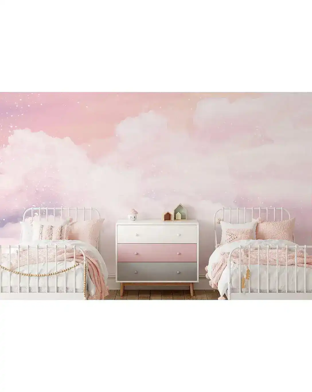 Pink Purple Cloud and Sky Self Adhesive Wall Mural - Image 3