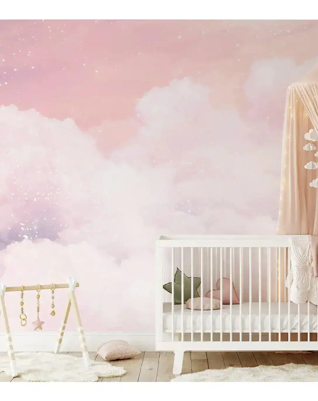 Pink Purple Cloud and Sky Self Adhesive Wall Mural - Image 4