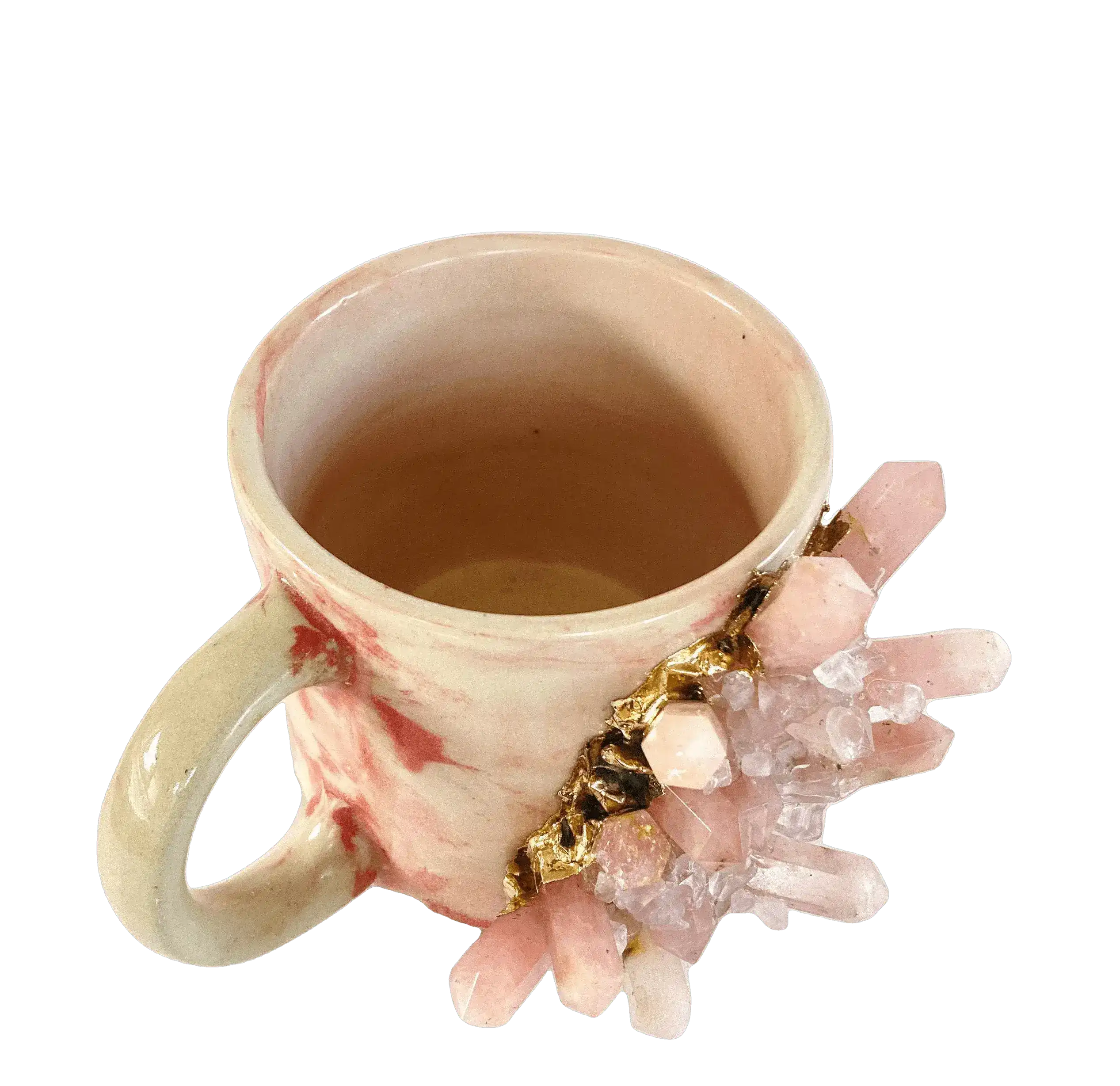 Pink Quartz Marbled Ceramic Coffee Mug - Set of 2 - Image 3