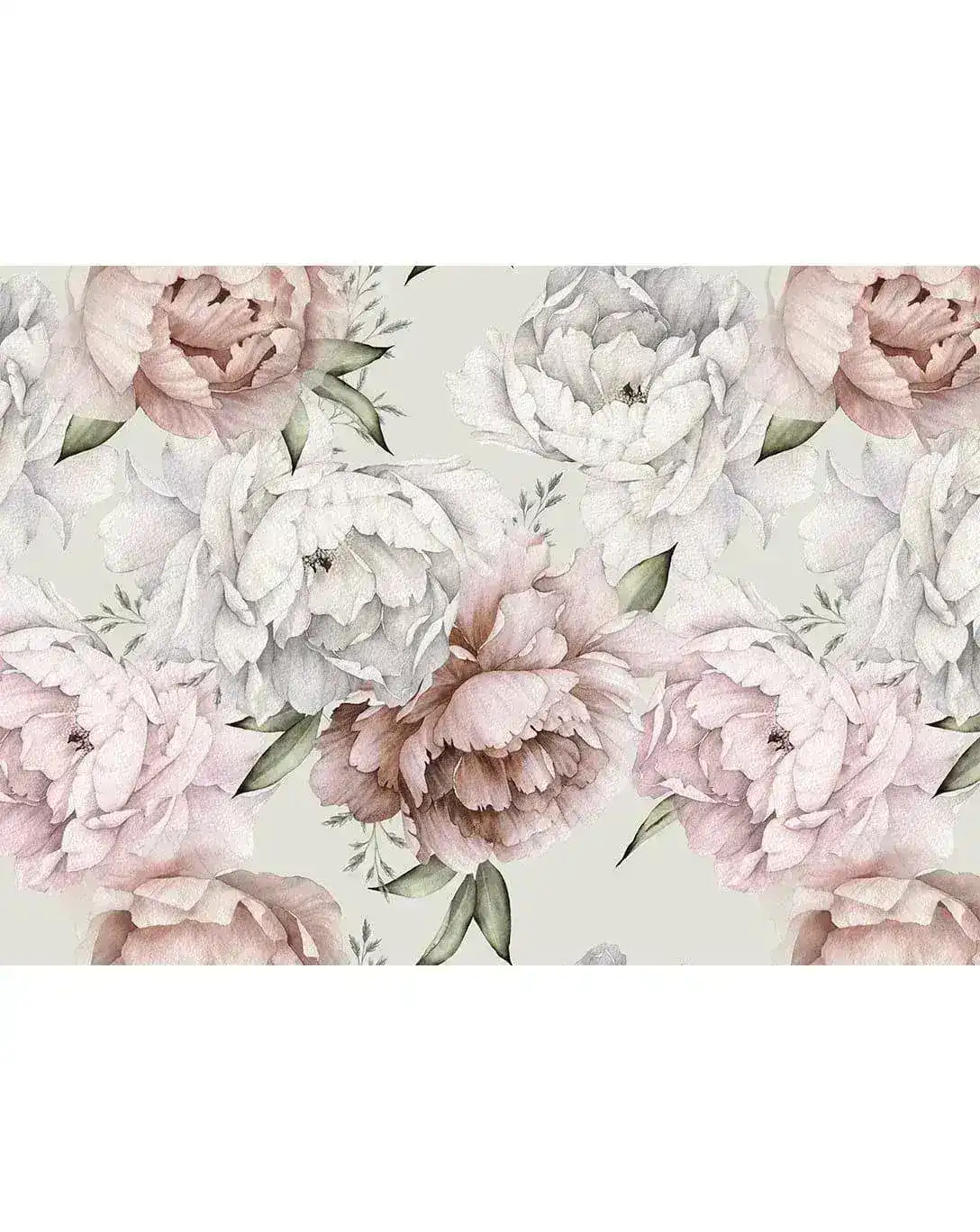 Pink Watercolor Large Peonies Wall Mural - Image 2