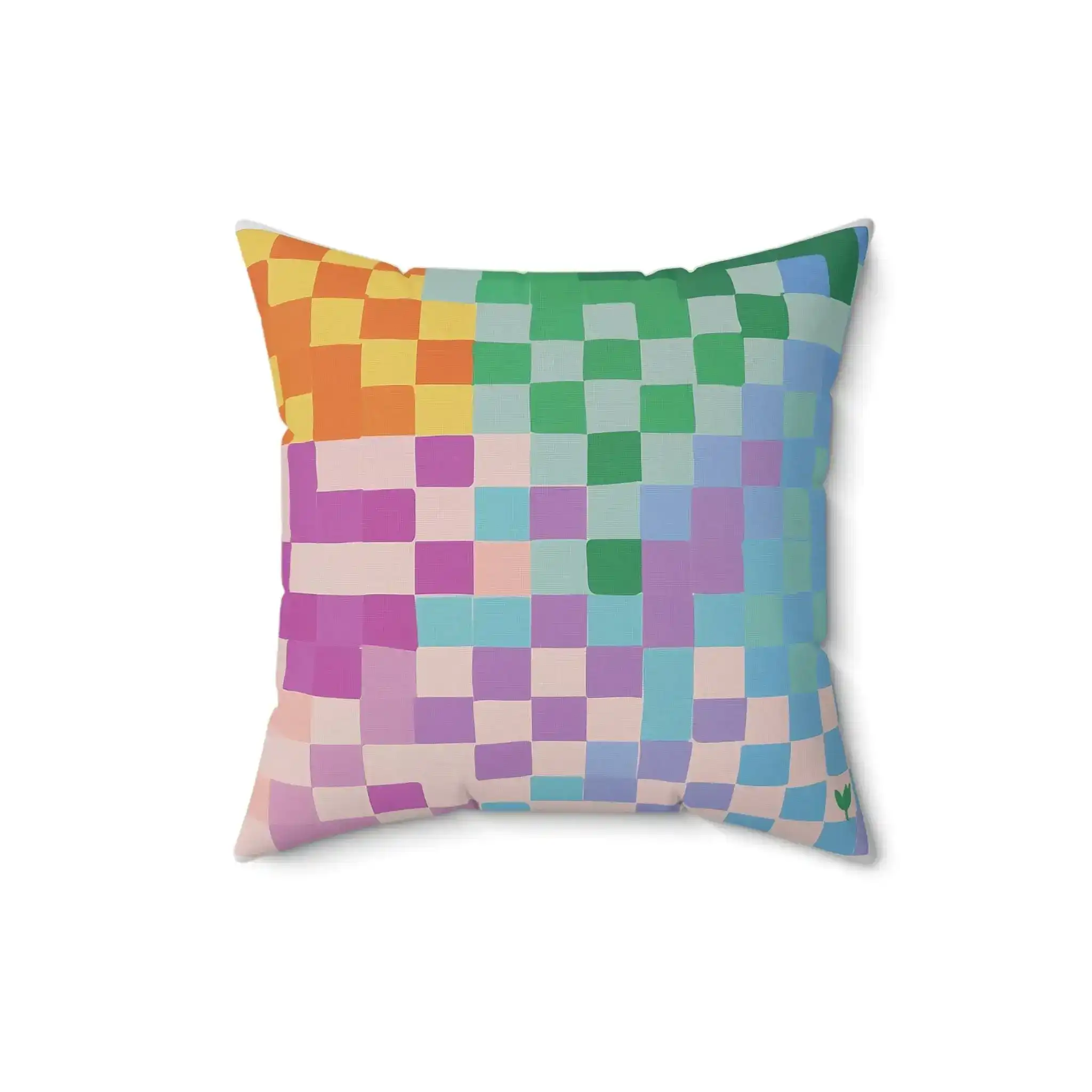 Pixel Bloom Mosaic Throw Pillow - Image 4
