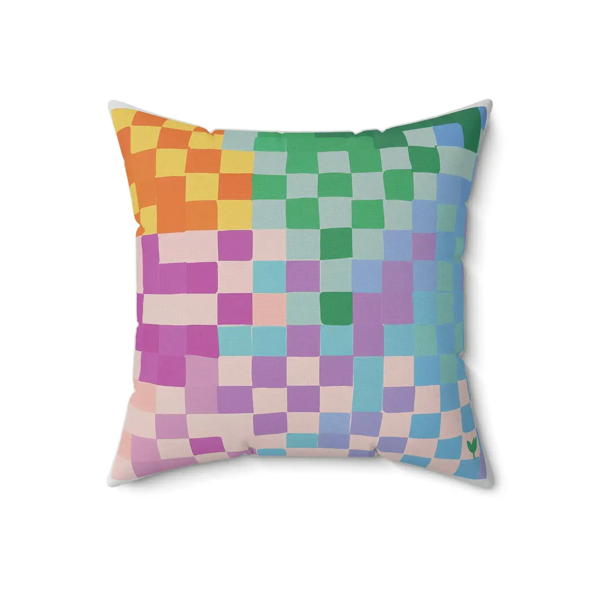 Pixel Bloom Mosaic Throw Pillow - Image 5