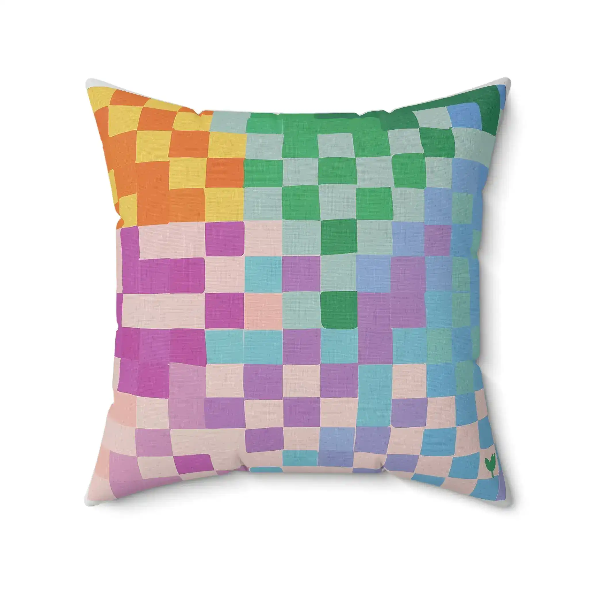 Pixel Bloom Mosaic Throw Pillow - Image 6