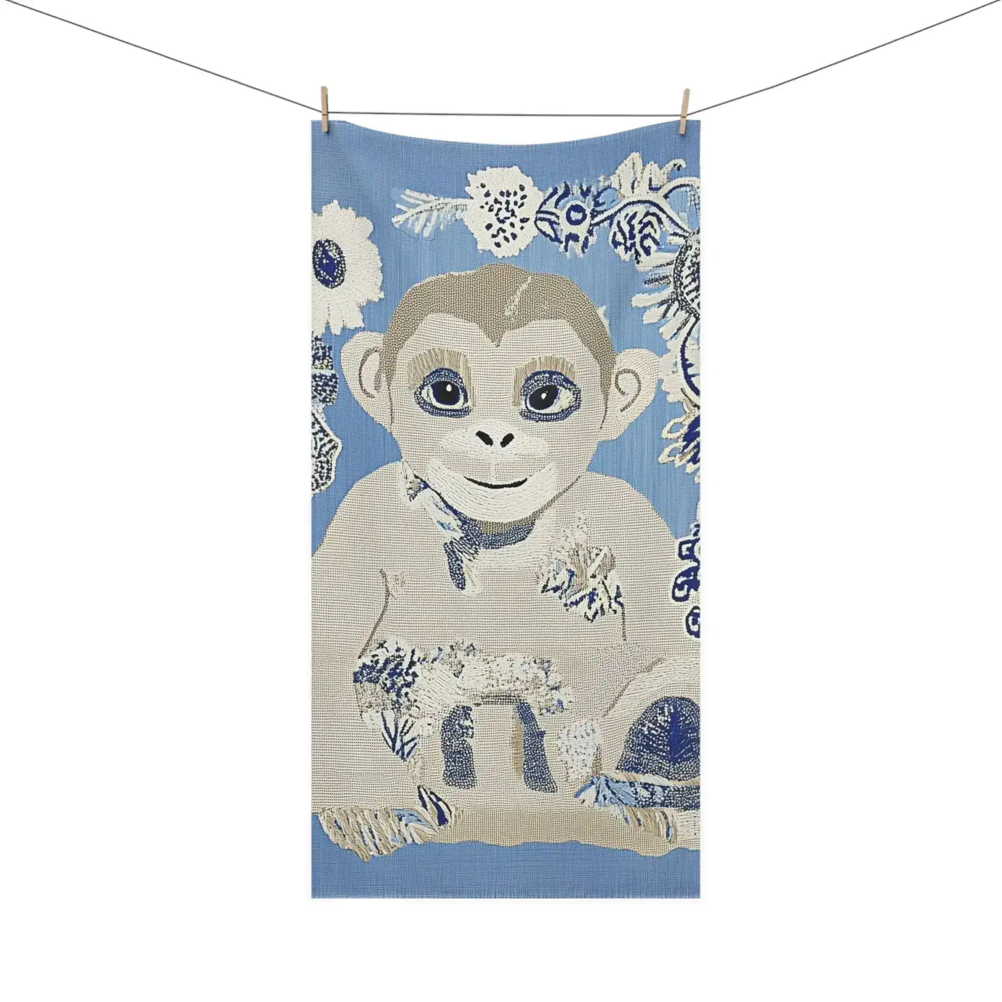 Playful Monkey & Florals Bath Towel - Image 2