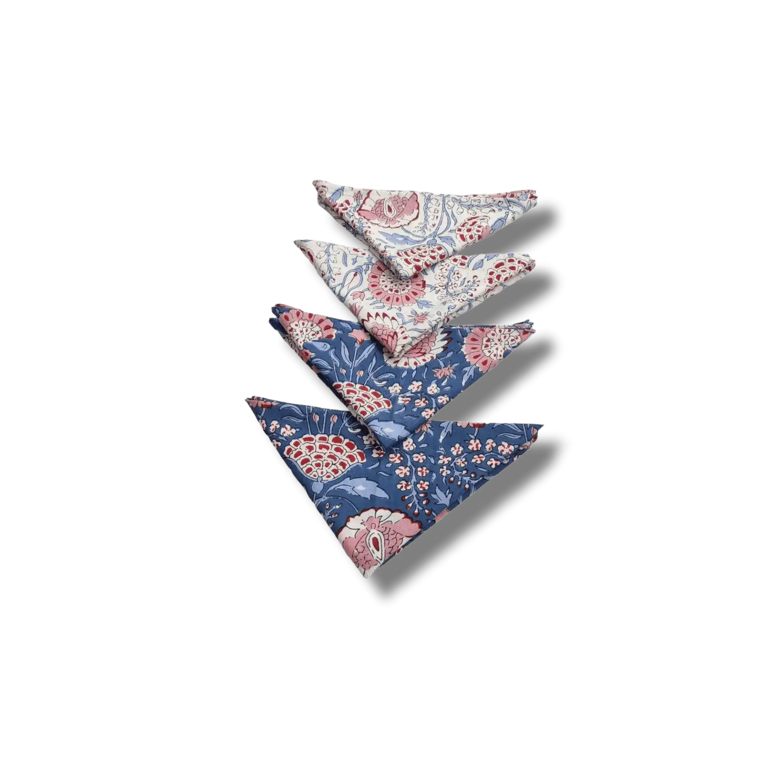 Pond of Flowers Block Printed Cotton Placemats and Napkins - Image 10