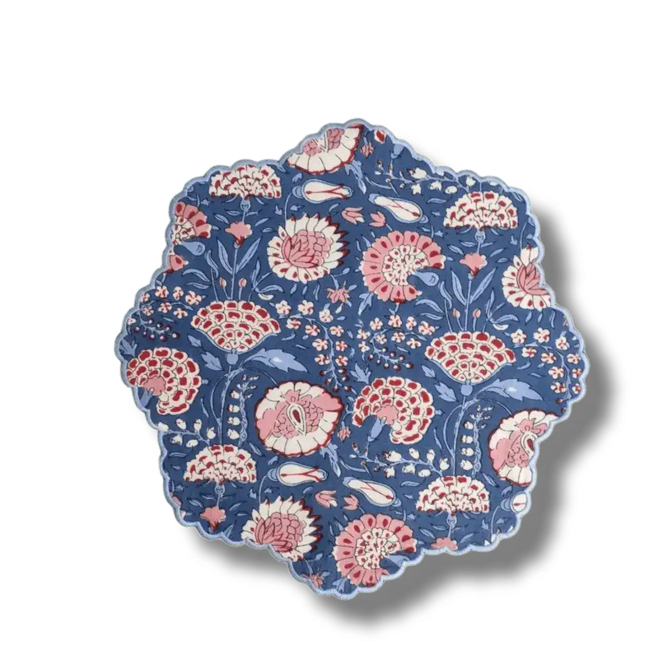 Pond of Flowers Block Printed Cotton Placemats and Napkins - Image 3