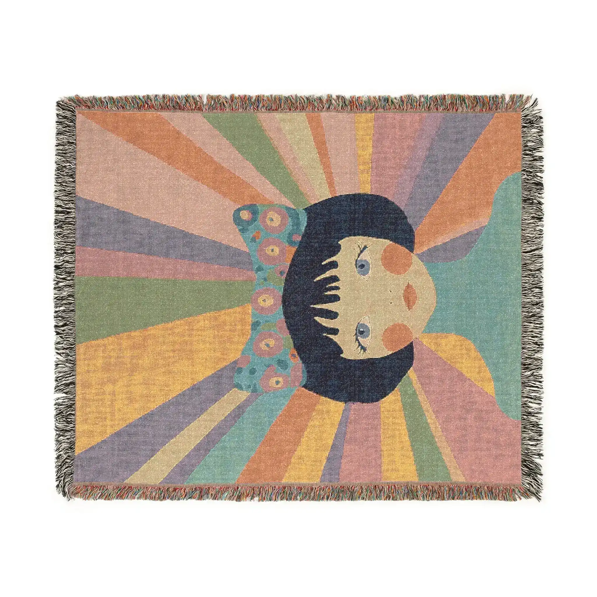 Pop Art Girl Woven Blanket - Image 3