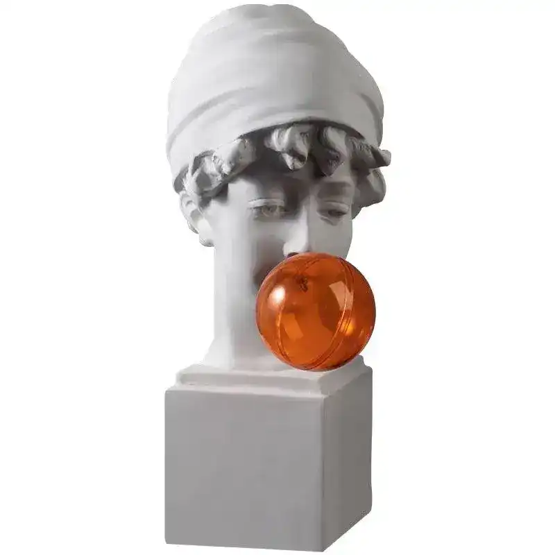 Pop Art Greek God Bust with Orange Balloon - Image 5