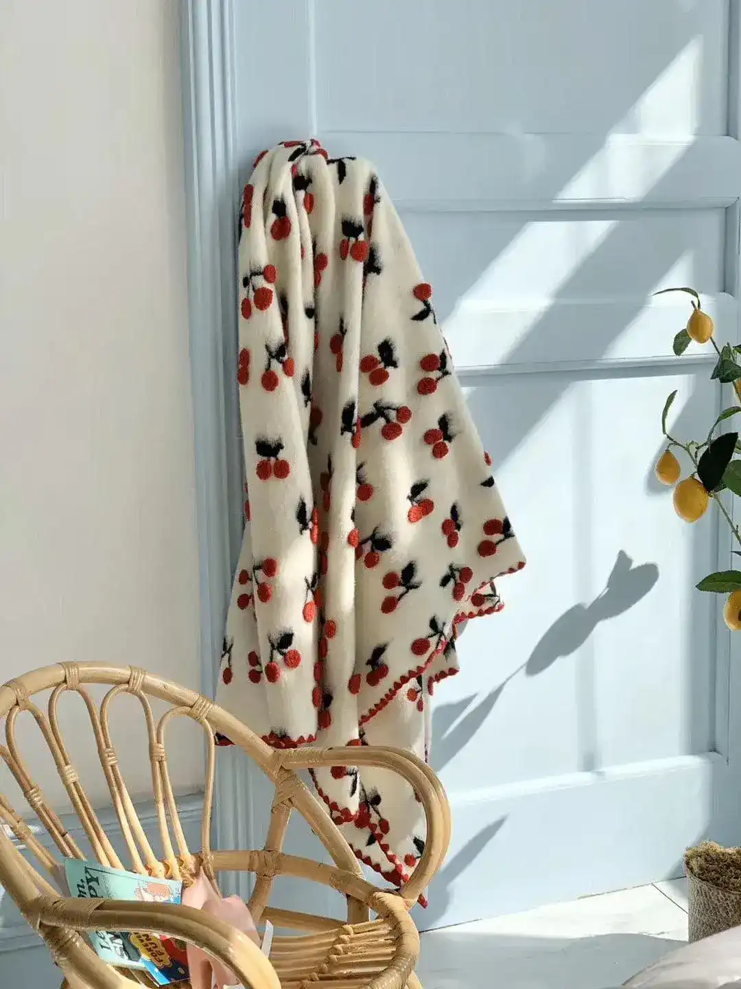 Popping Red Cherry Throw Blanket - Image 3
