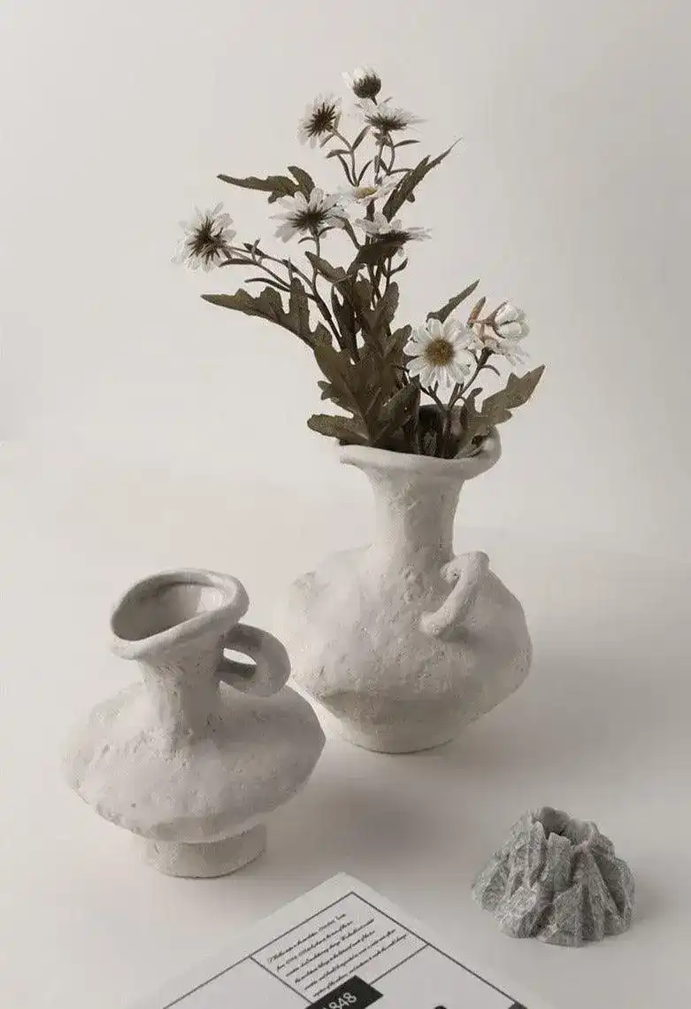 Primitive Ceramic Flower Vase - Image 8