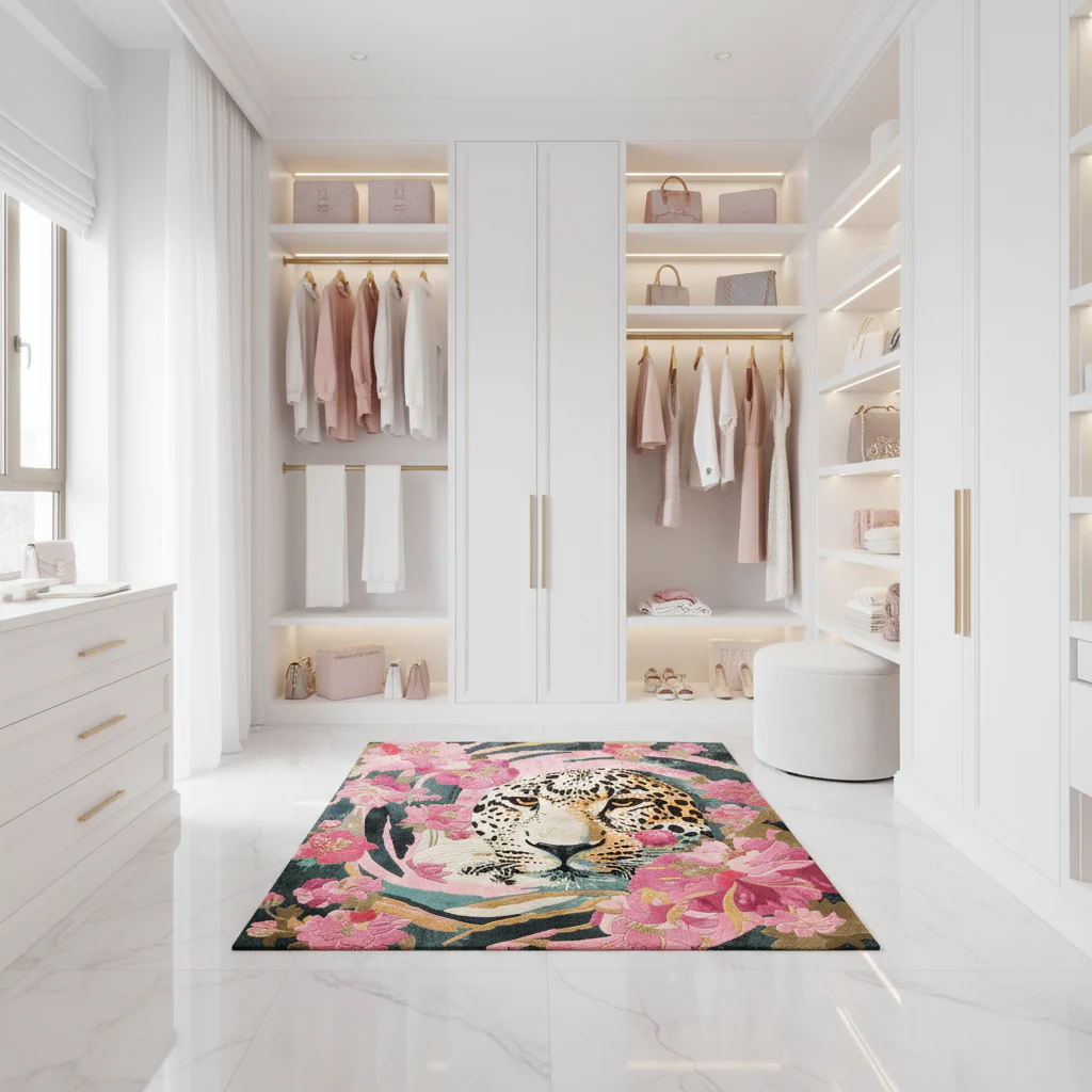 Prowl Through Petals Hand Tufted Rug - Image 2