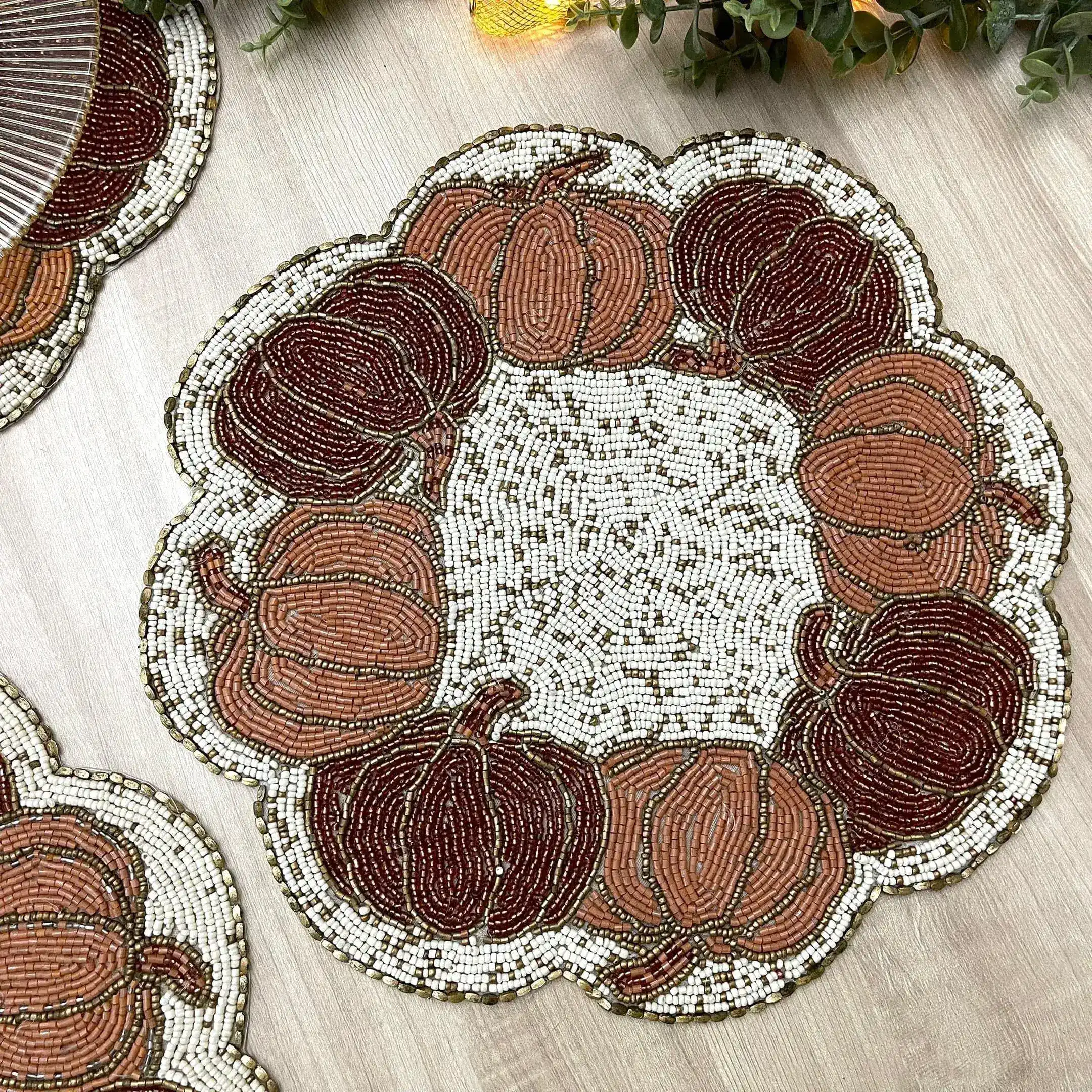 Pumpkin Harvest Beaded Placemat - Set of 6 - Image 3