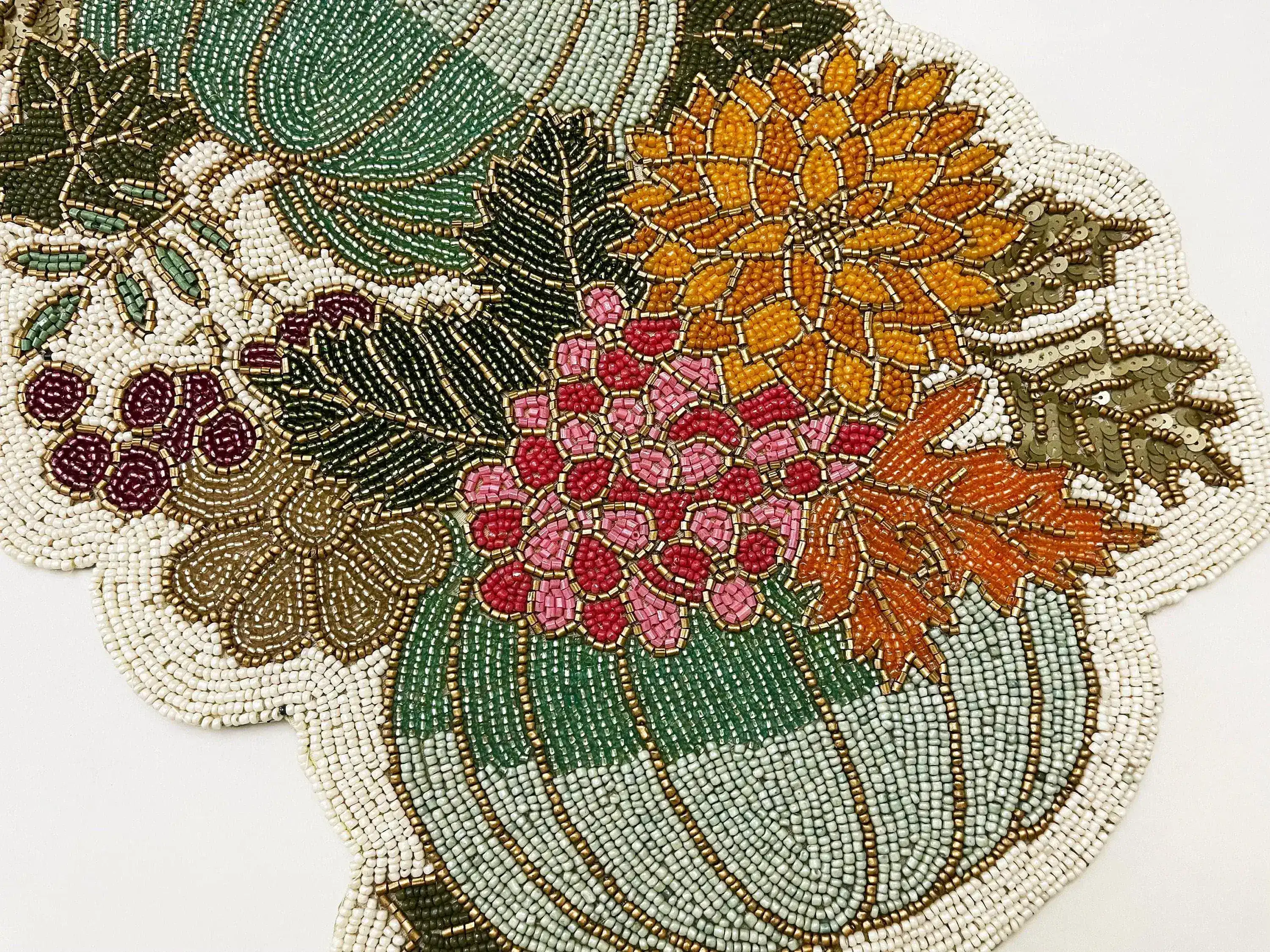 Pumpkins and Flowers Beaded Table Runner - Image 5
