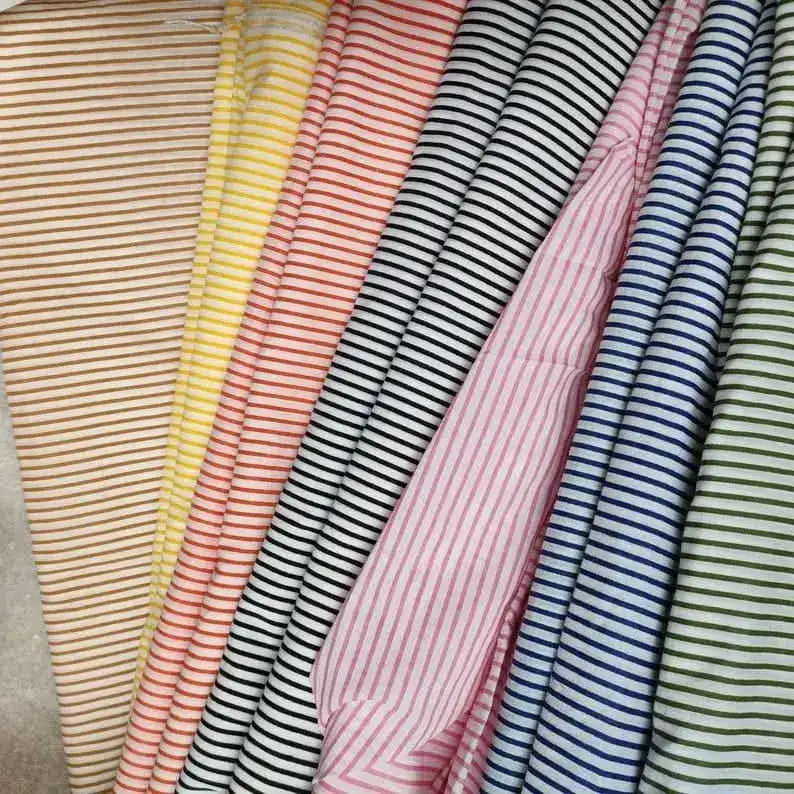 Punch Pink Stripes on White Scalloped Cotton Napkins - Image 4