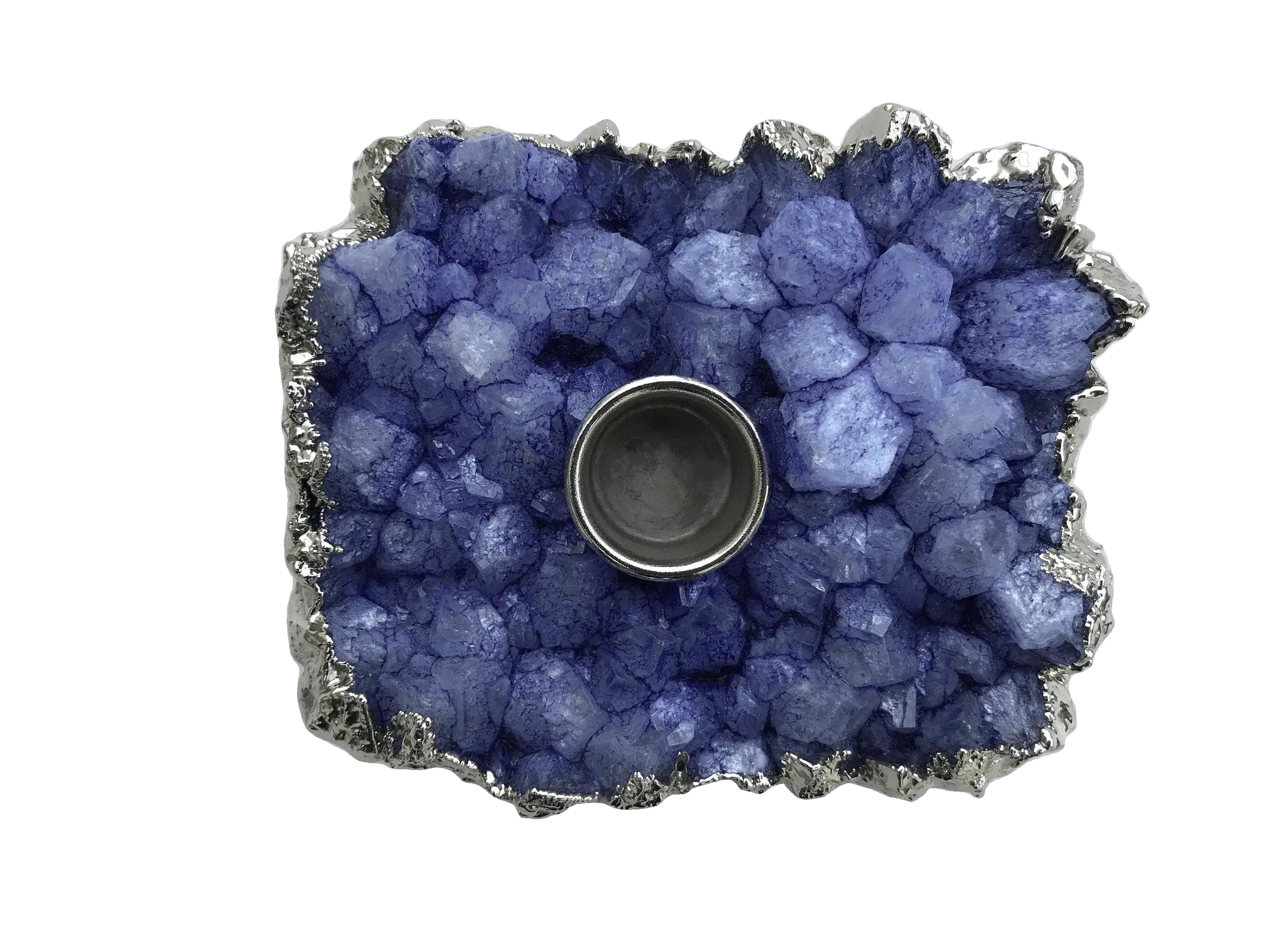 Purple Agate Gemstone Taper Candle Holder - Image 2