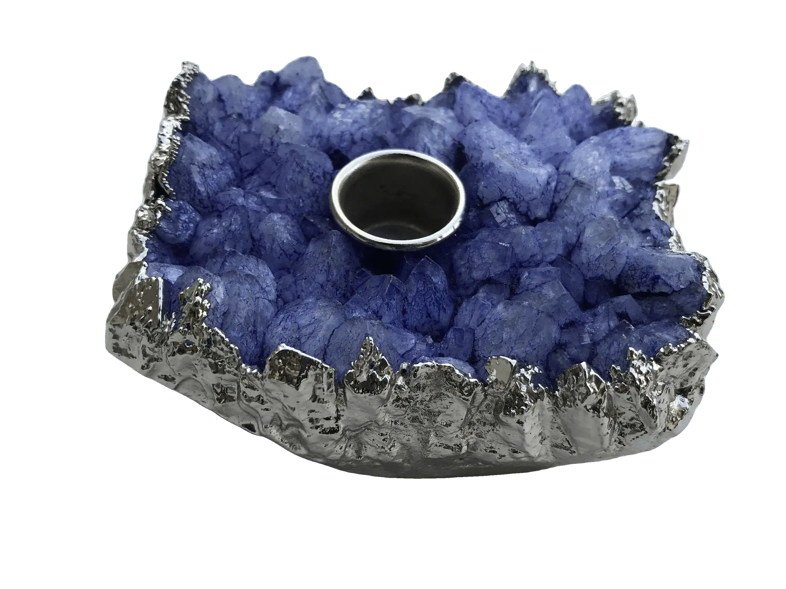Purple Agate Gemstone Taper Candle Holder - Image 4