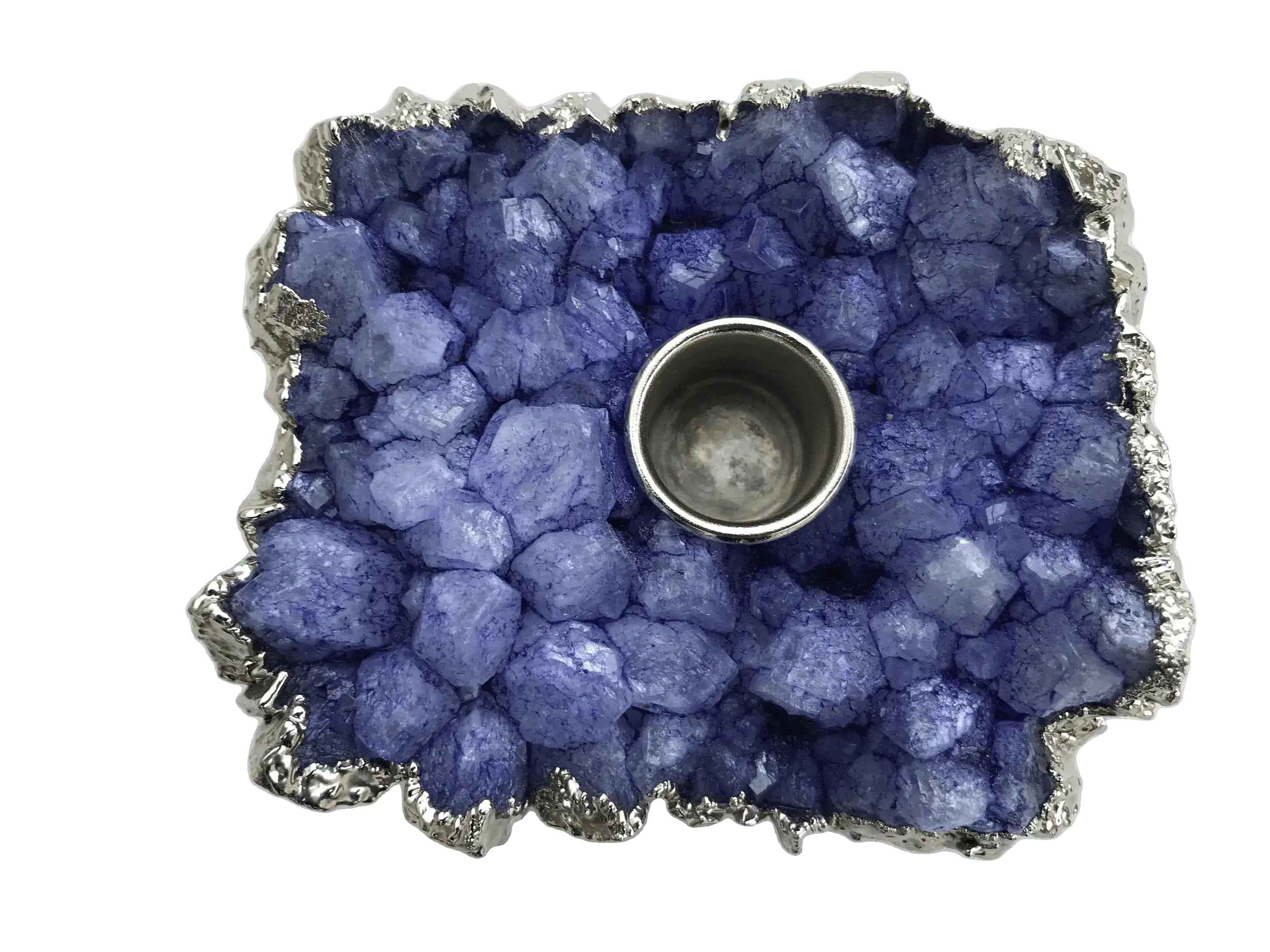 Purple Agate Gemstone Taper Candle Holder - Image 5