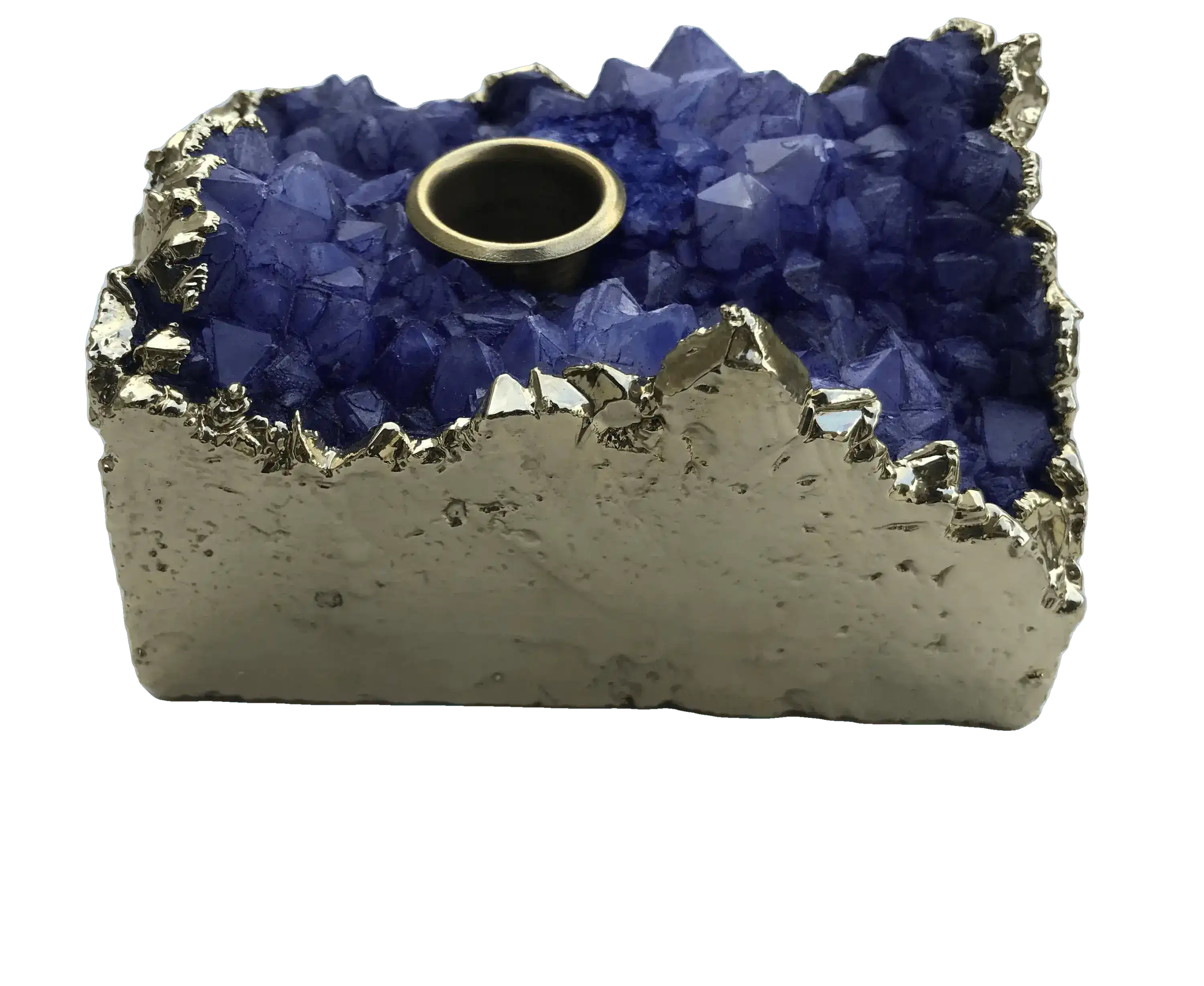 Purple Agate Gemstone Taper Candle Holder - Image 7