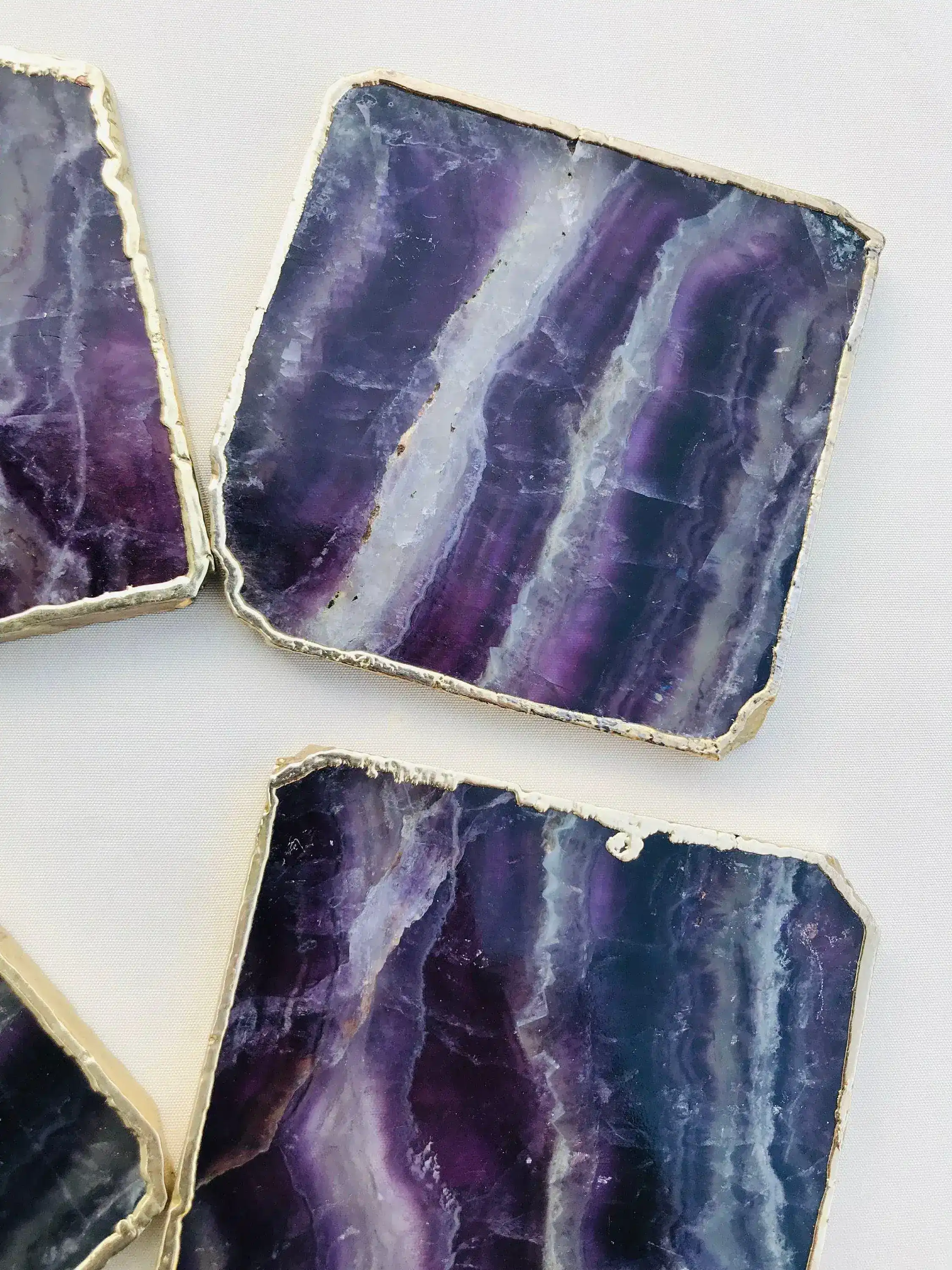 Purple Fluorite Agate Coasters - Set of 4 - Image 5