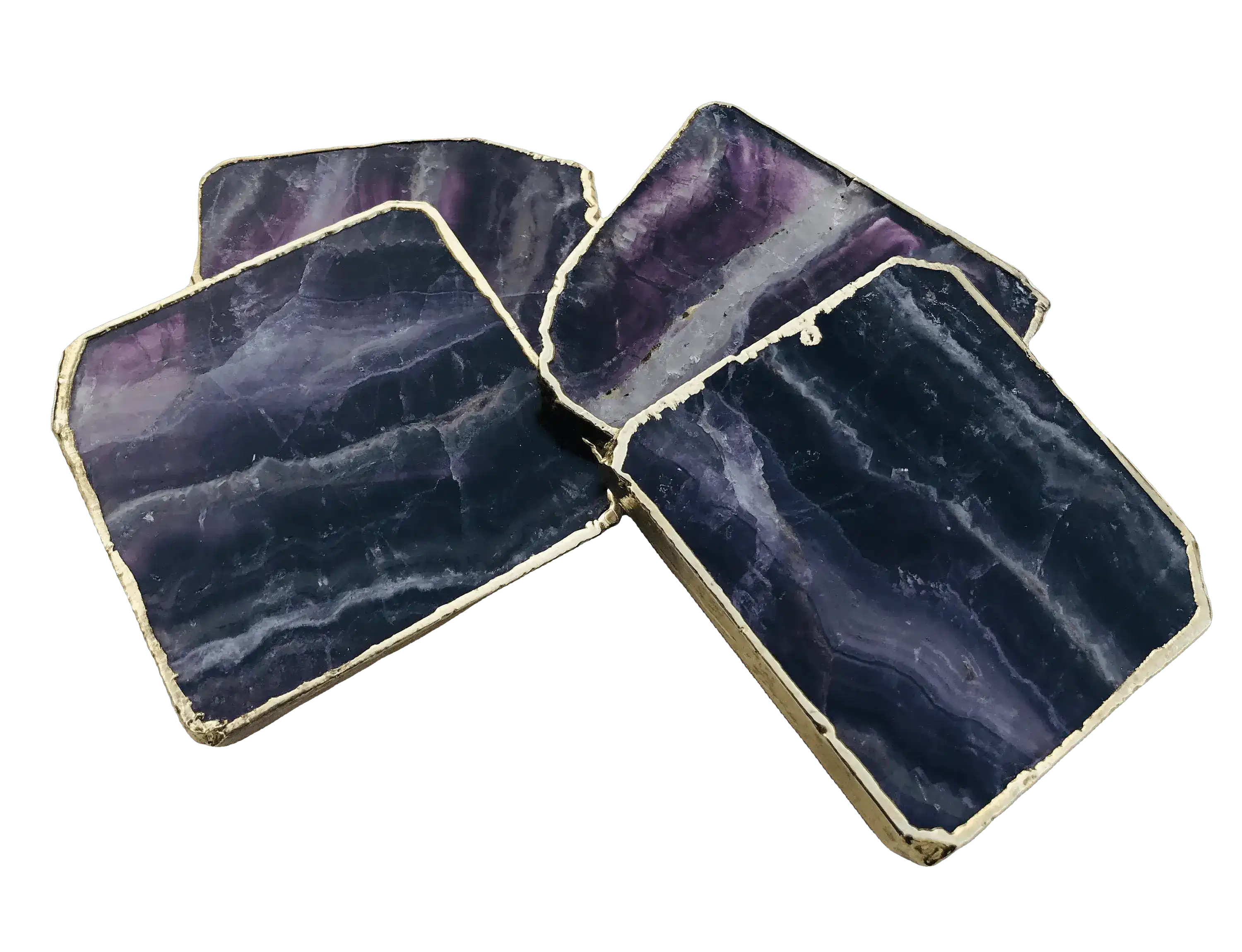Purple Fluorite Agate Coasters - Set of 4 - Image 6