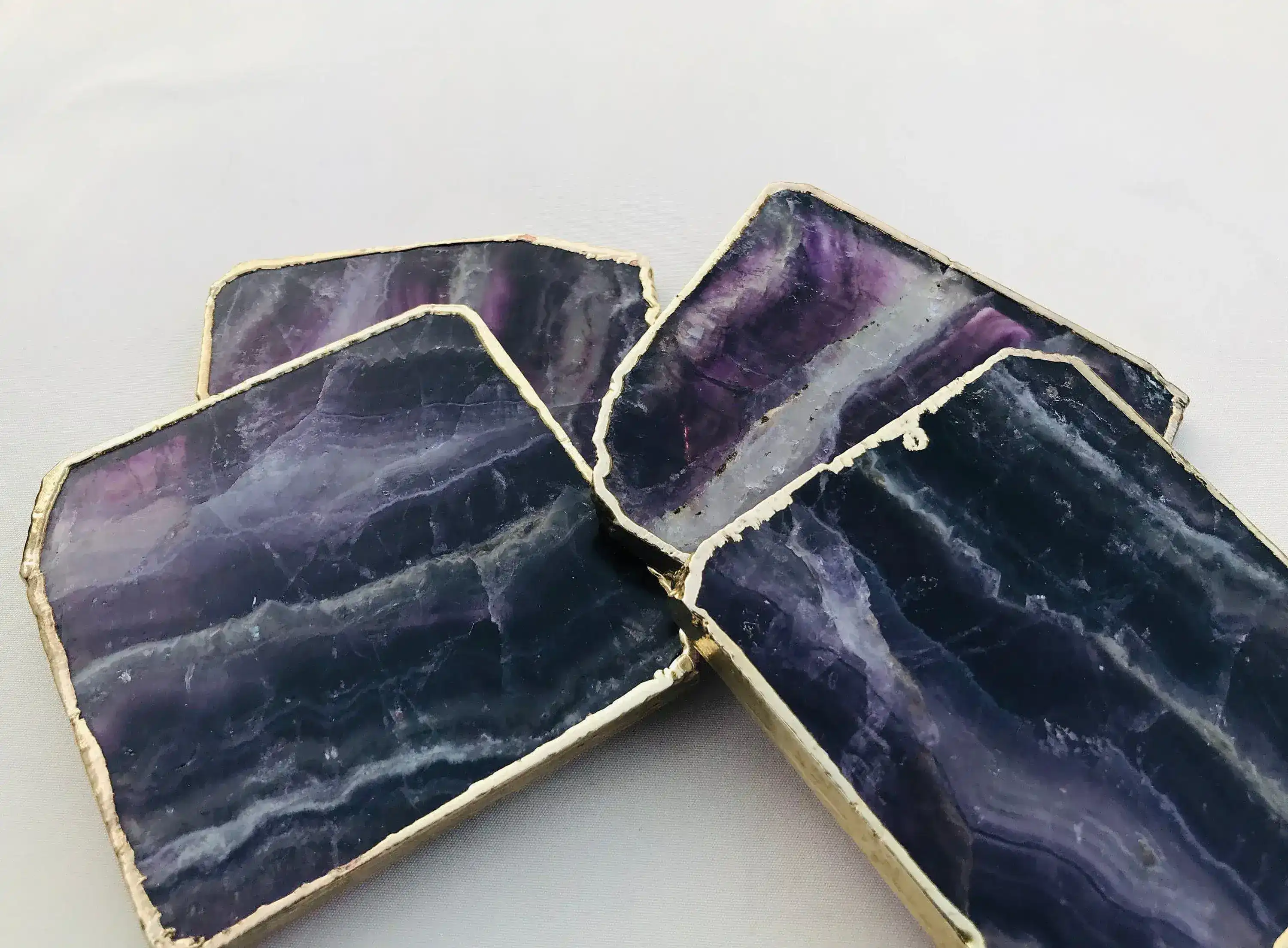 Purple Fluorite Agate Coasters - Set of 4 - Image 7