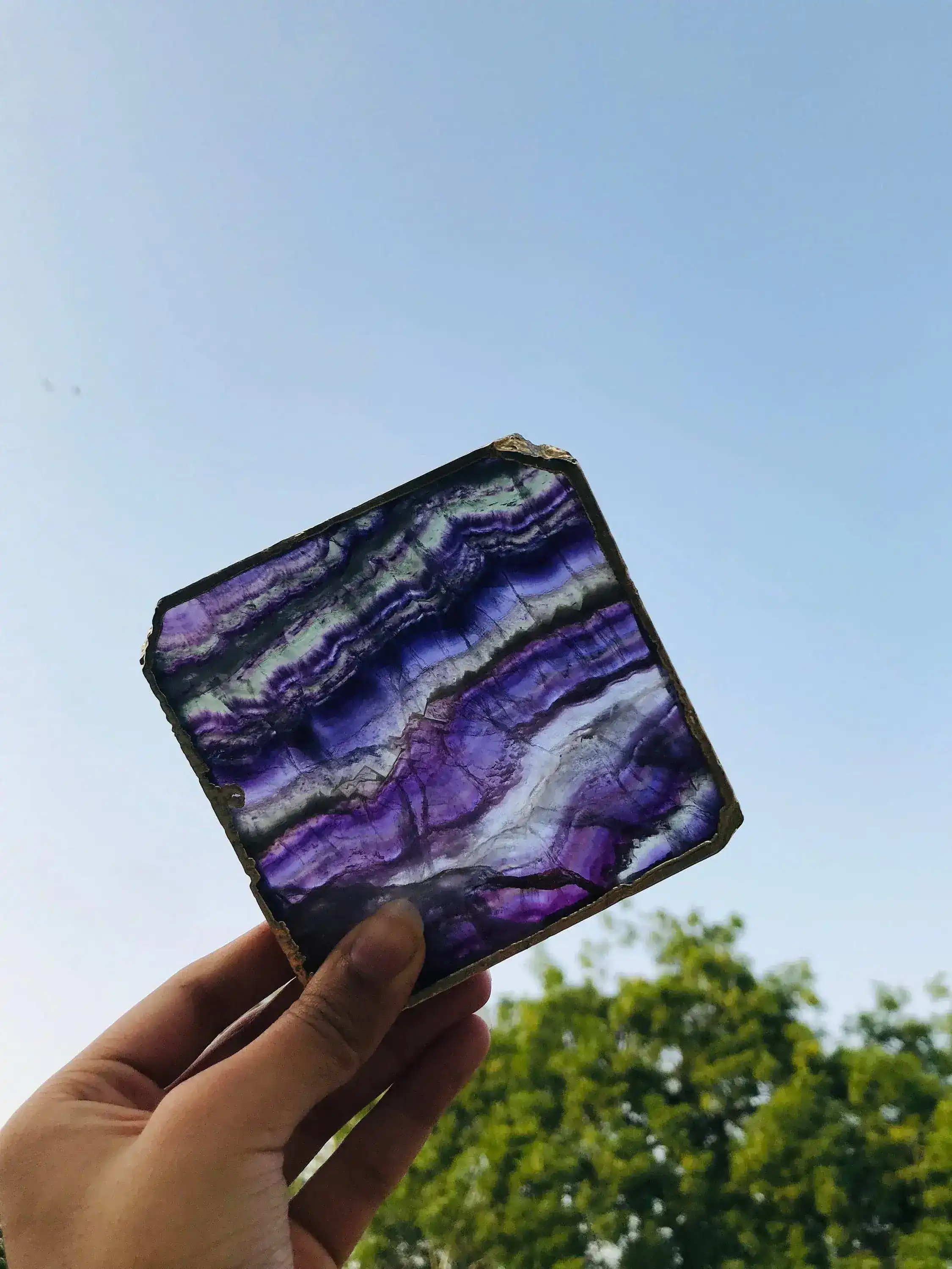 Purple Fluorite Agate Coasters - Set of 4 - Image 8