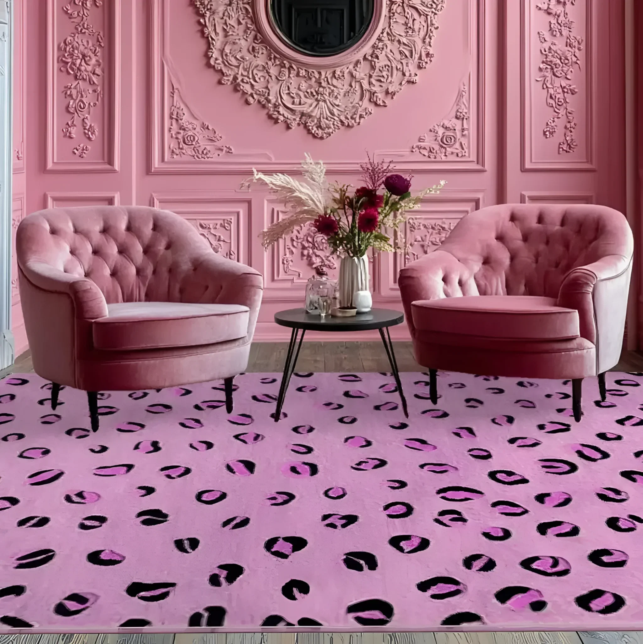 Purple Leopard Spots Hand Tufted Wool Rug - Image 3