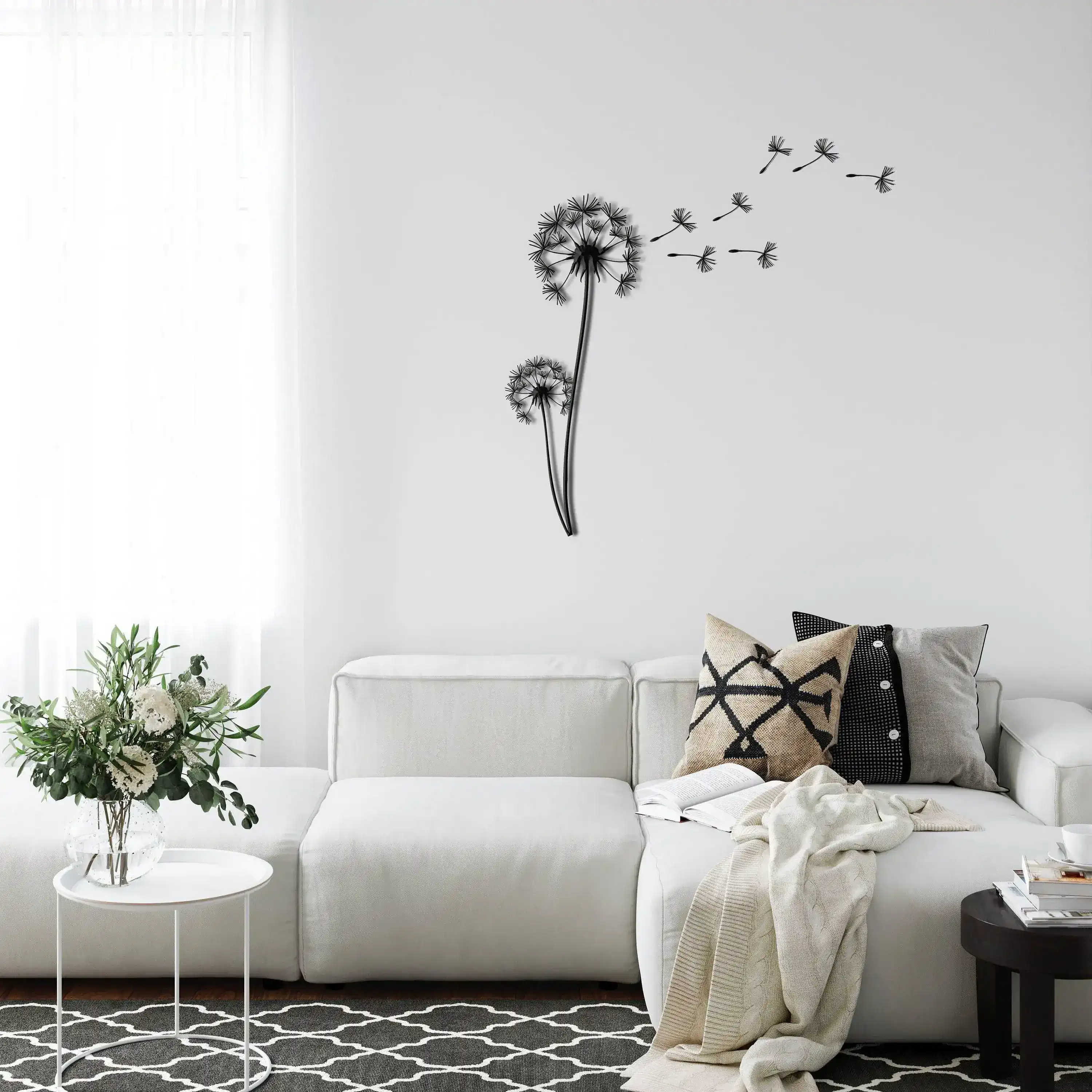 Pusteblume with Flying Seeds Metal Wall Hanging Decor