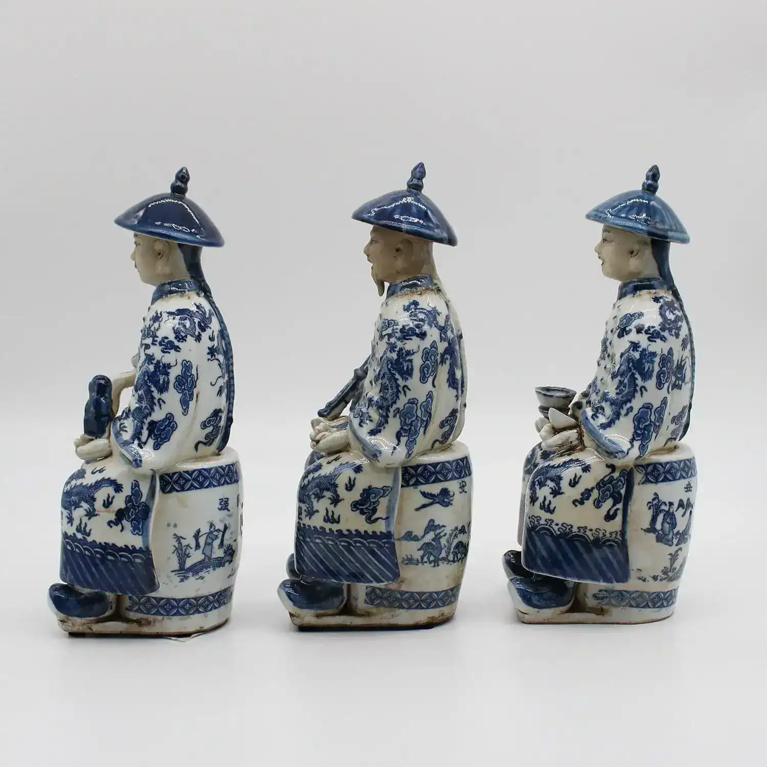 Qing Dynasty Emperors Sitting Ceramic Figurine - Image 4