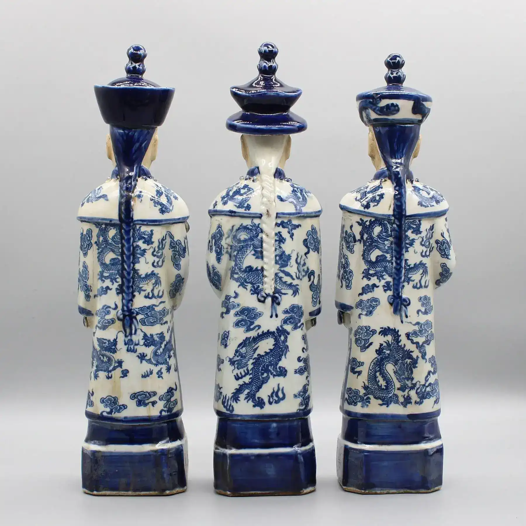 Qing Dynasty Emperors Standing Ceramic Figurine - Image 3