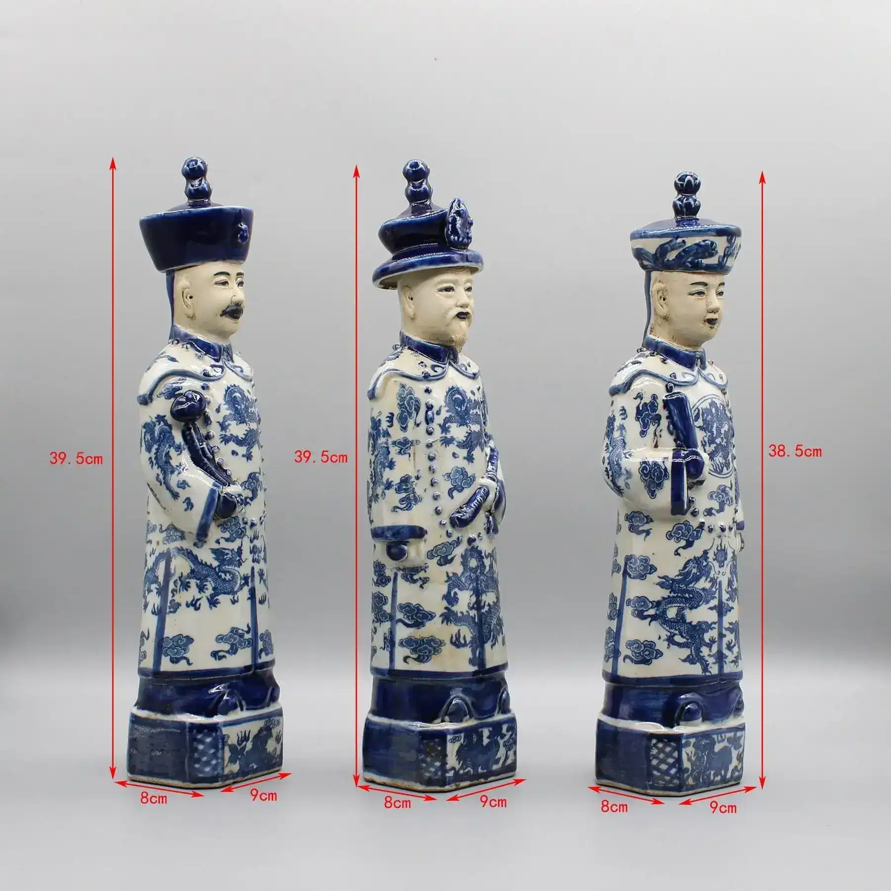 Qing Dynasty Emperors Standing Ceramic Figurine - Image 9