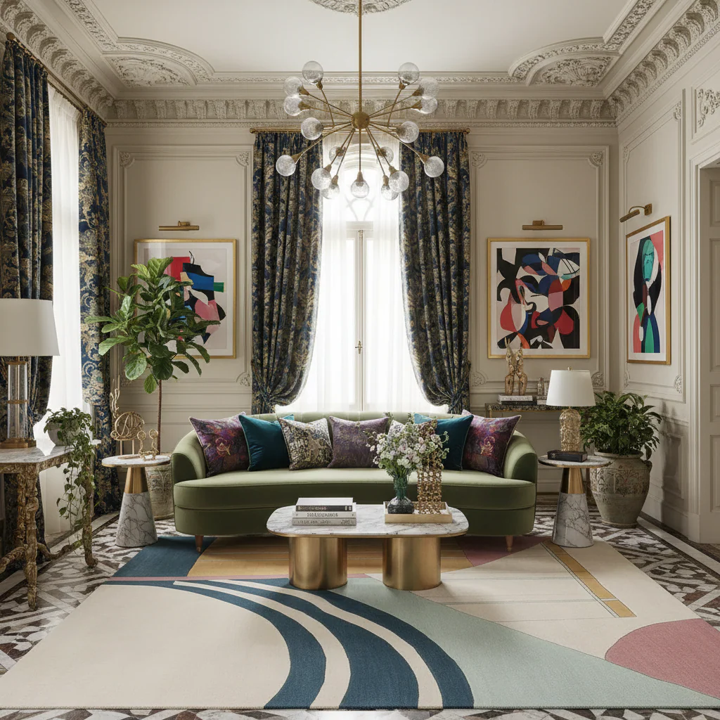 Quiet Urban Geometry Hand Tufted Rug - Image 2