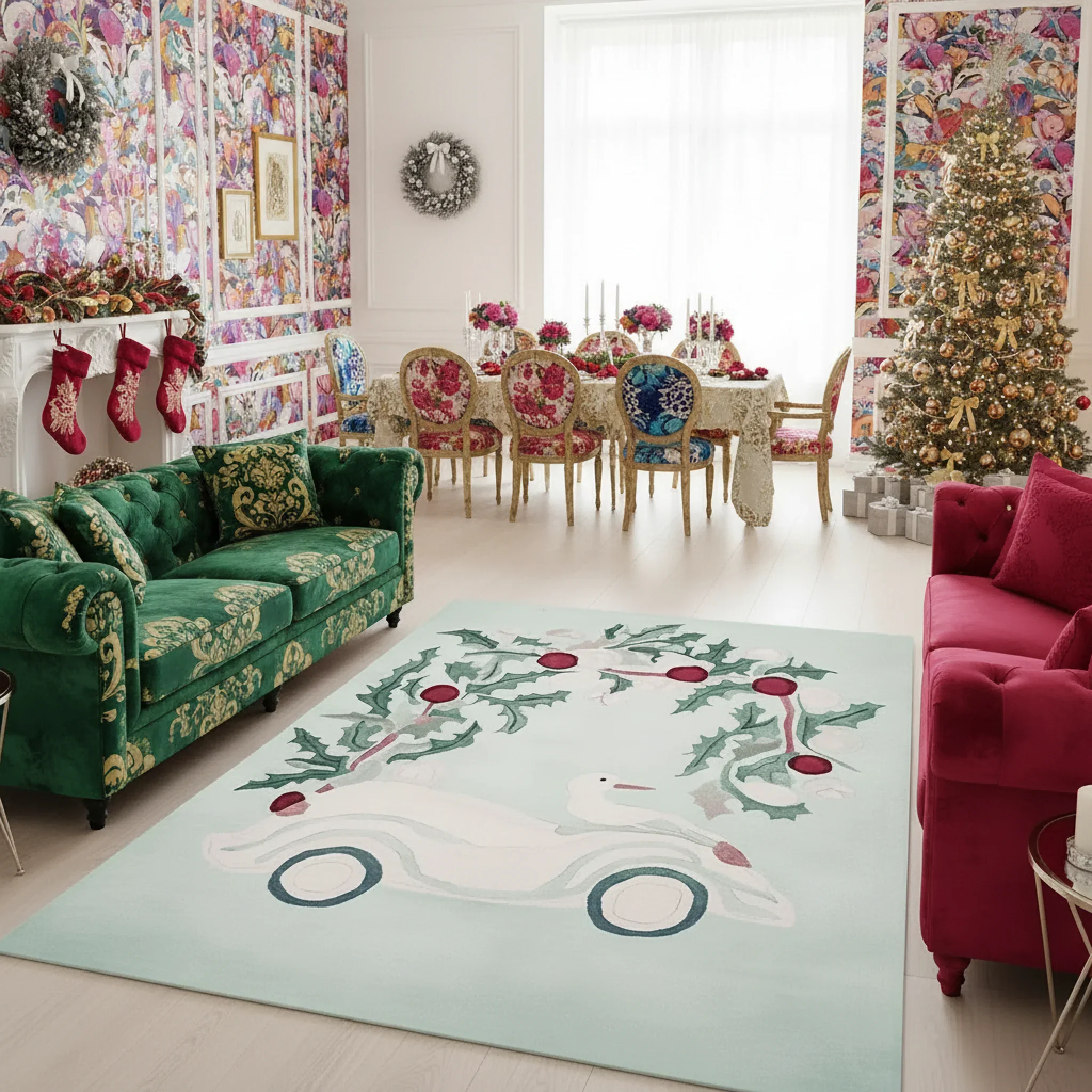 Quirky Christmas Cruise Hand Tufted Rug - Image 2
