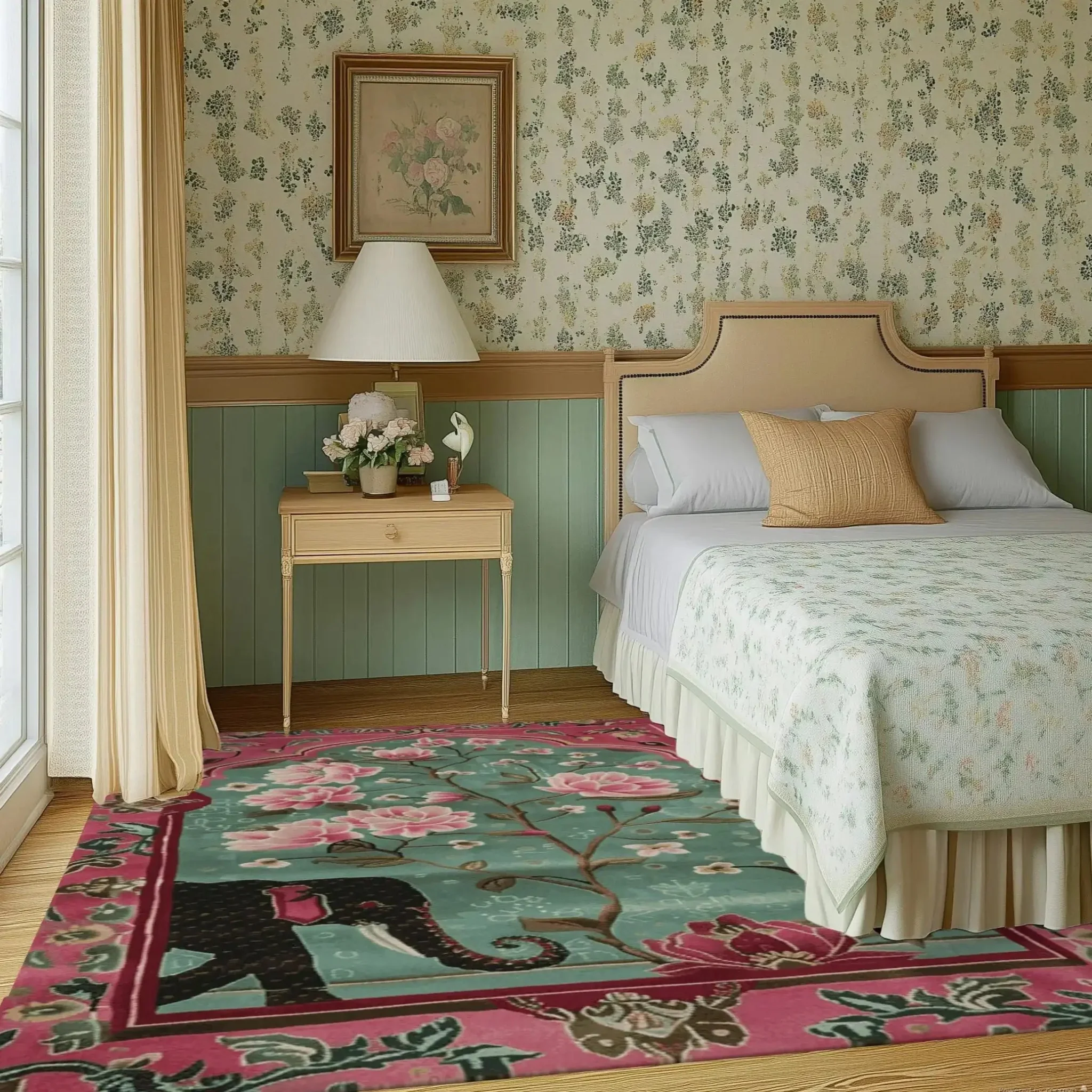 Radiant Petals Hand Tufted Wool Rug - Image 3