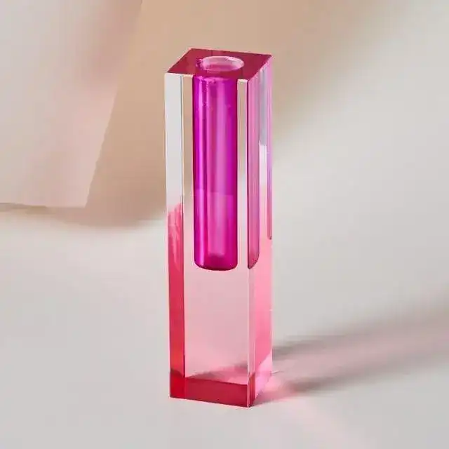 Rainbow Pillar Glass Bud Vase - Image 11