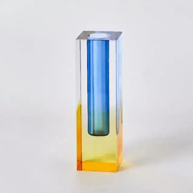 Rainbow Pillar Glass Bud Vase - Image 4