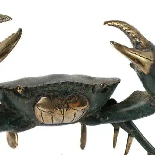 Real Life Size Solid Brass Crab Statue - Image 2