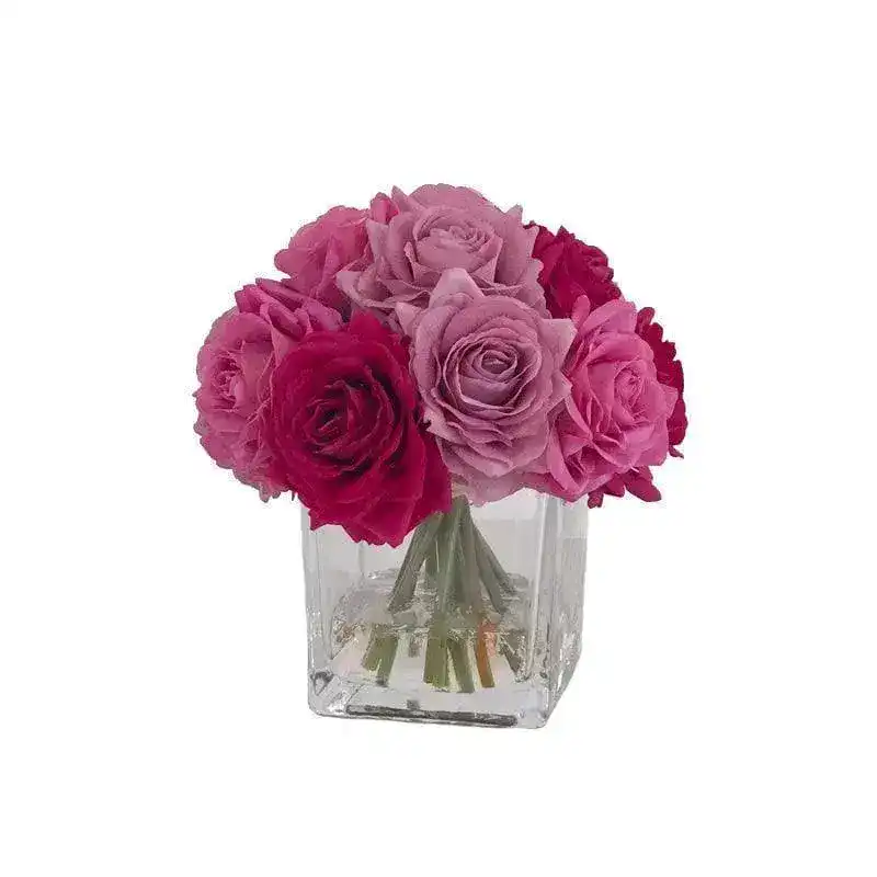 Real Touch Artificial Silk Rose Centerpiece Arrangement in Fake Water - Image 3