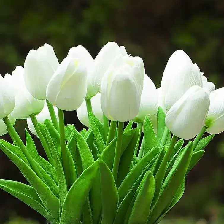 Real Touch Flower Tulips Centerpiece in Vase - Image 3