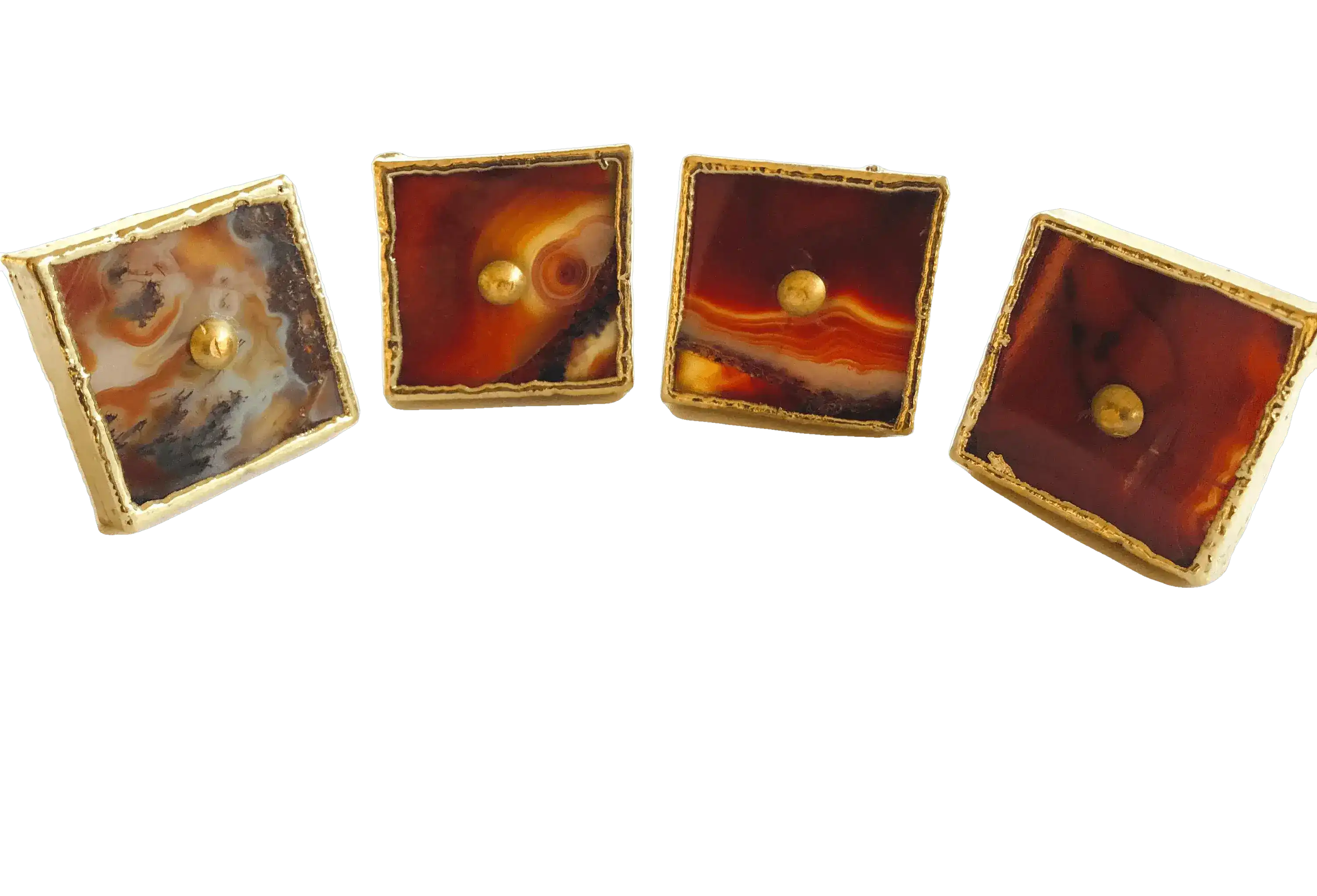 Red Agate Cabinet Door knob Handle - Set of 4 - Image 2