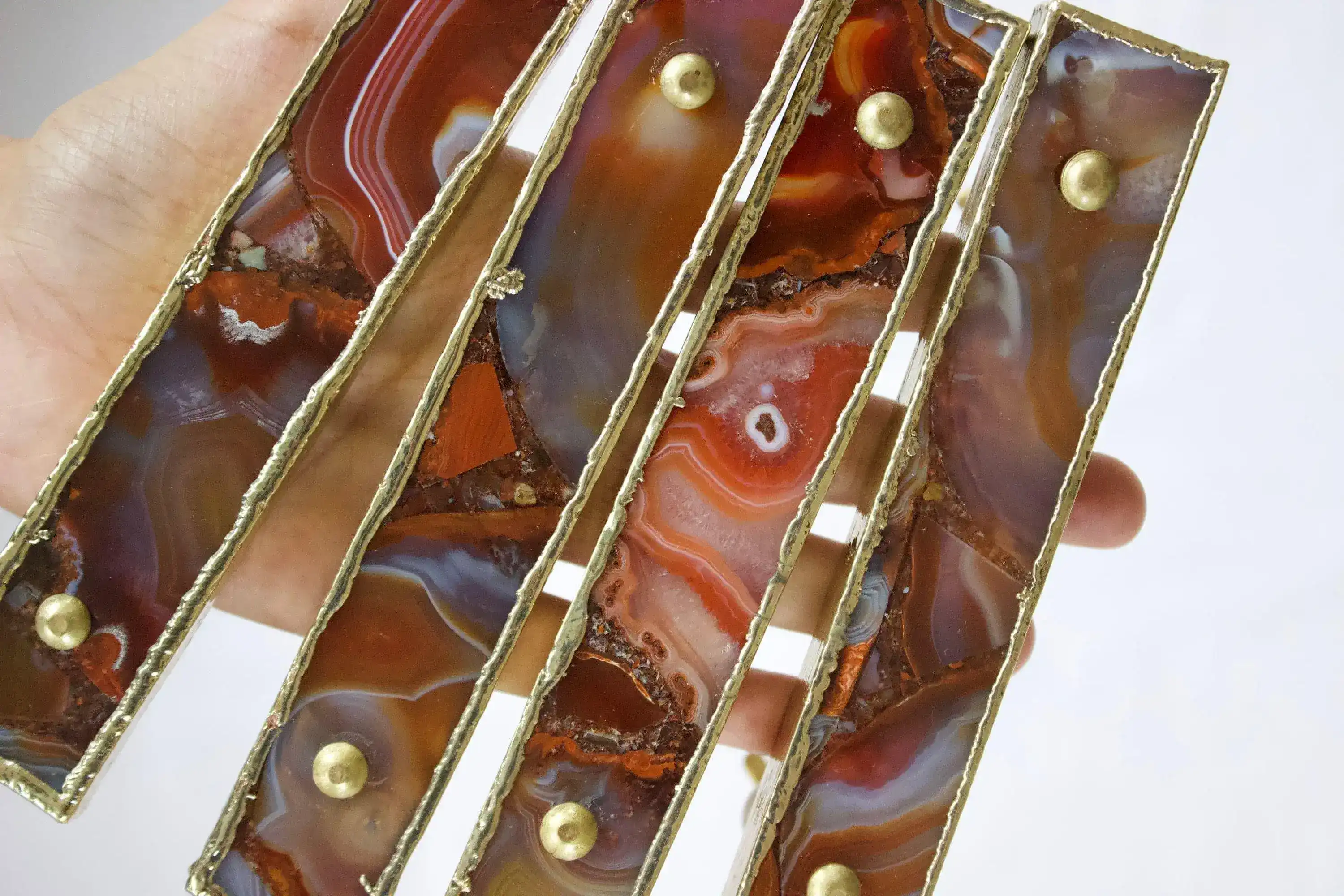 Red Agate Cabinet Door Pull Handle - Set of 4 - Image 2