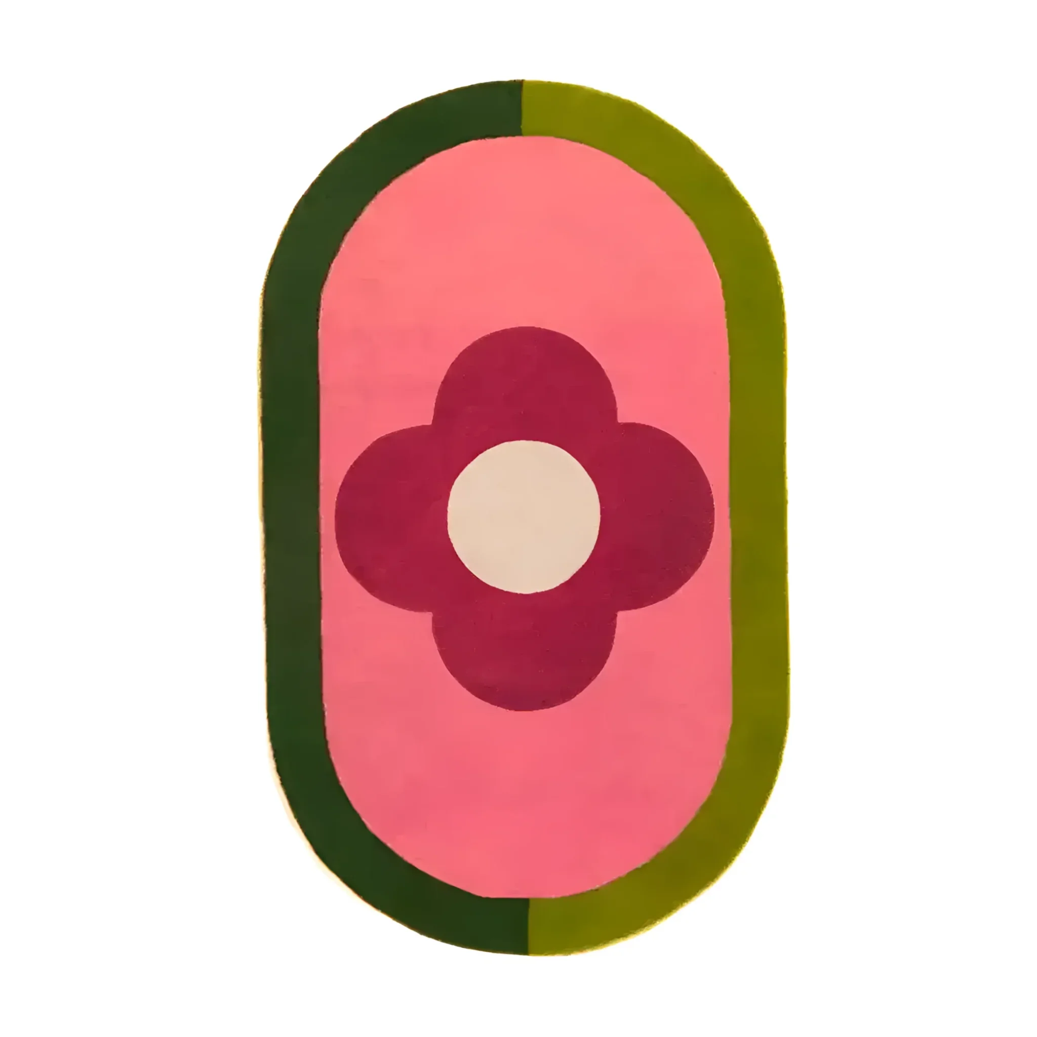Red Flower Hand Tufted Wool Rug