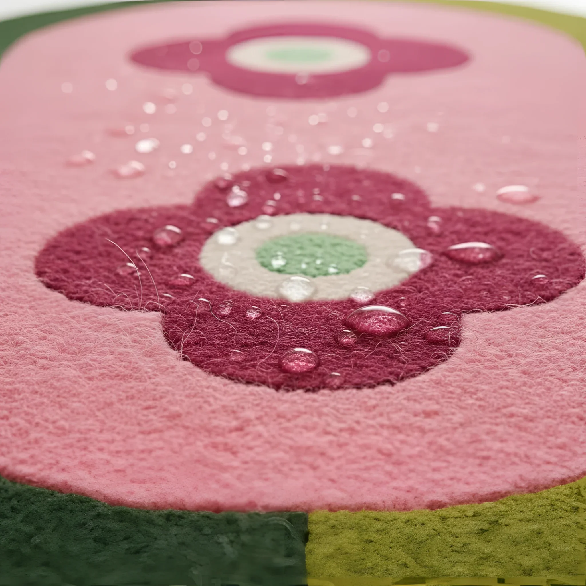 Red Twin Flowers Hand Tufted Wool Rug - Image 6