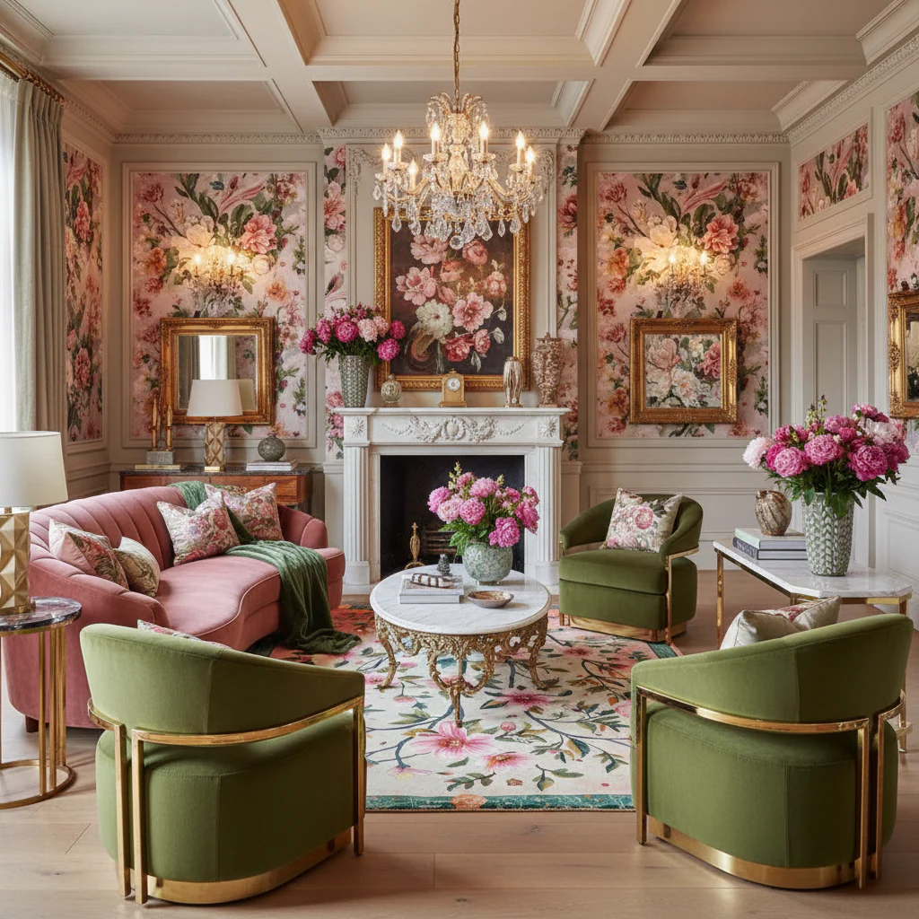 Regal Floral Frame Hand Tufted Rug - Image 2