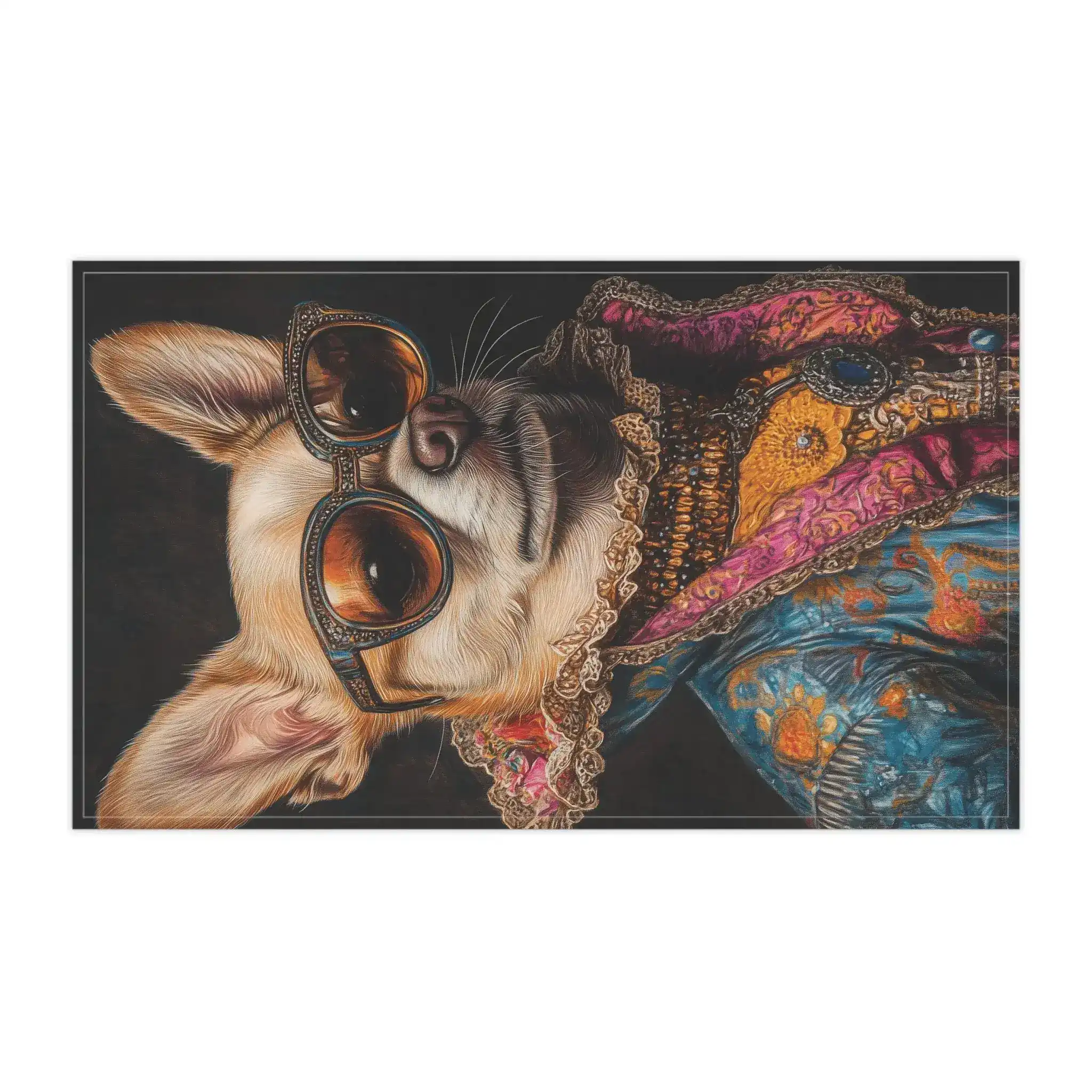 Regal Renaissance Chihuahua – Luxe Fashion Cotton Kitchen Towel - Image 2