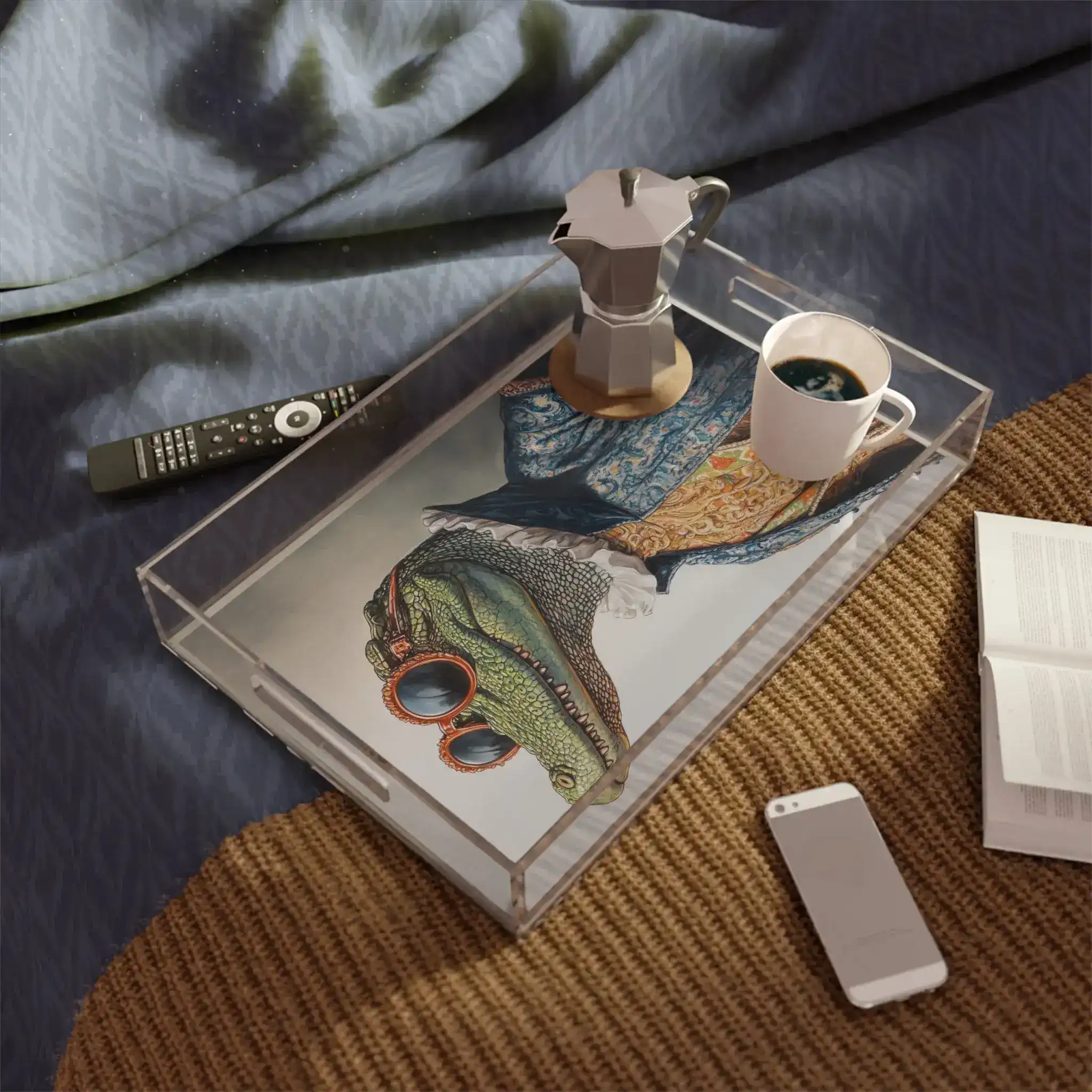 Regal Reptile Renaissance Serving Tray – Couture Croc Vibes - Image 2