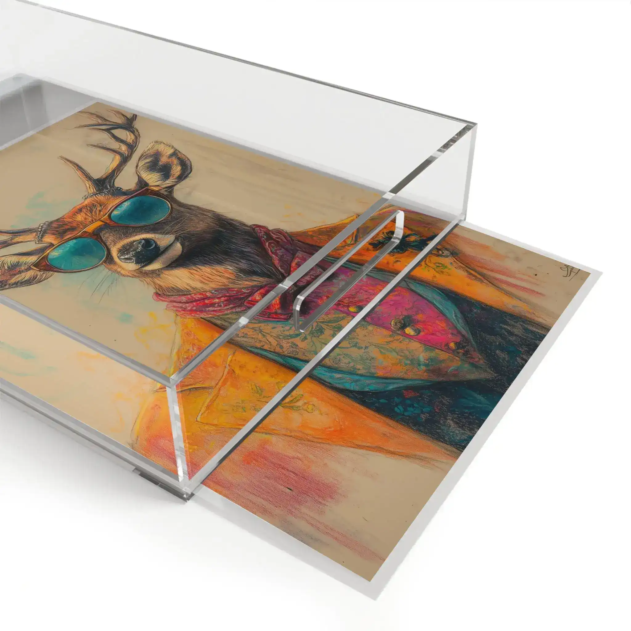 Regal Stag in Couture – Vintage Chic Serving Tray - Image 4