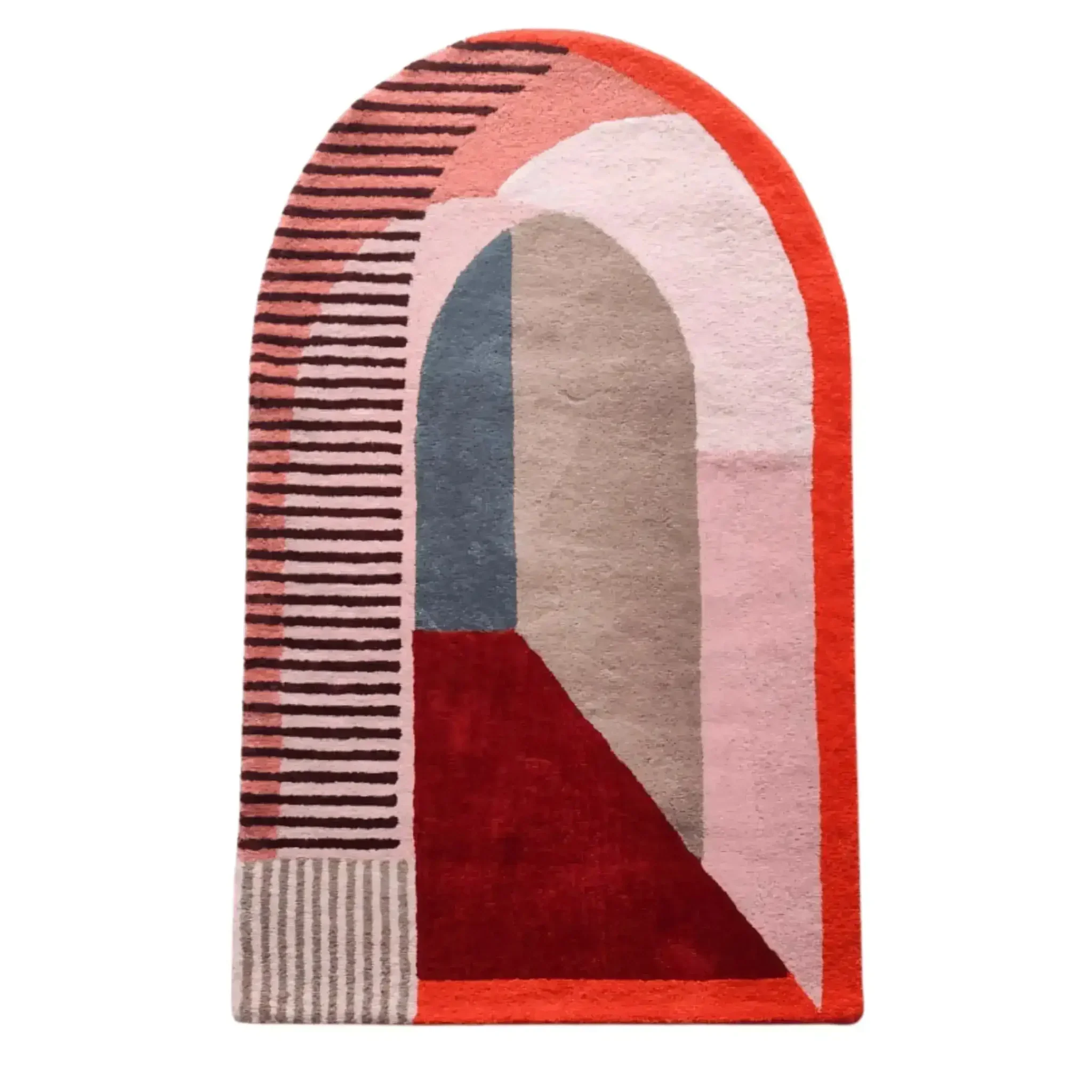 Retro Door Shape Geometry Hand Tufted Wool Rug 3' x 5' - Image 2