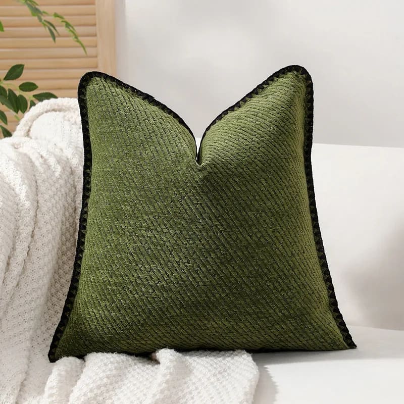 Retro Green Tiger Patterned Jacquard Cushion Cover - Image 12
